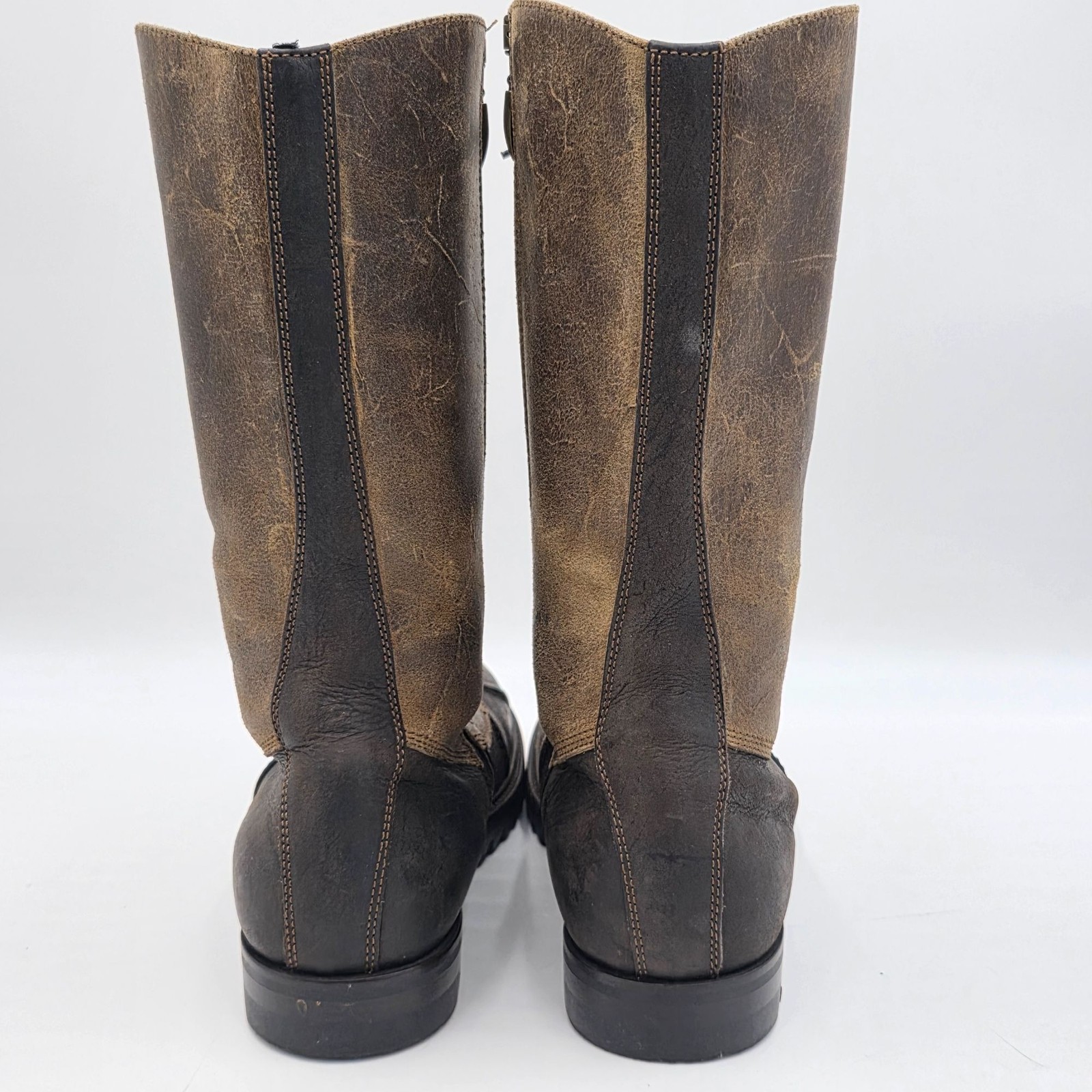 Cesare Paciotti Italy Mens Size 8UK 9US Brown Leather Laced up Tall Combat Boots