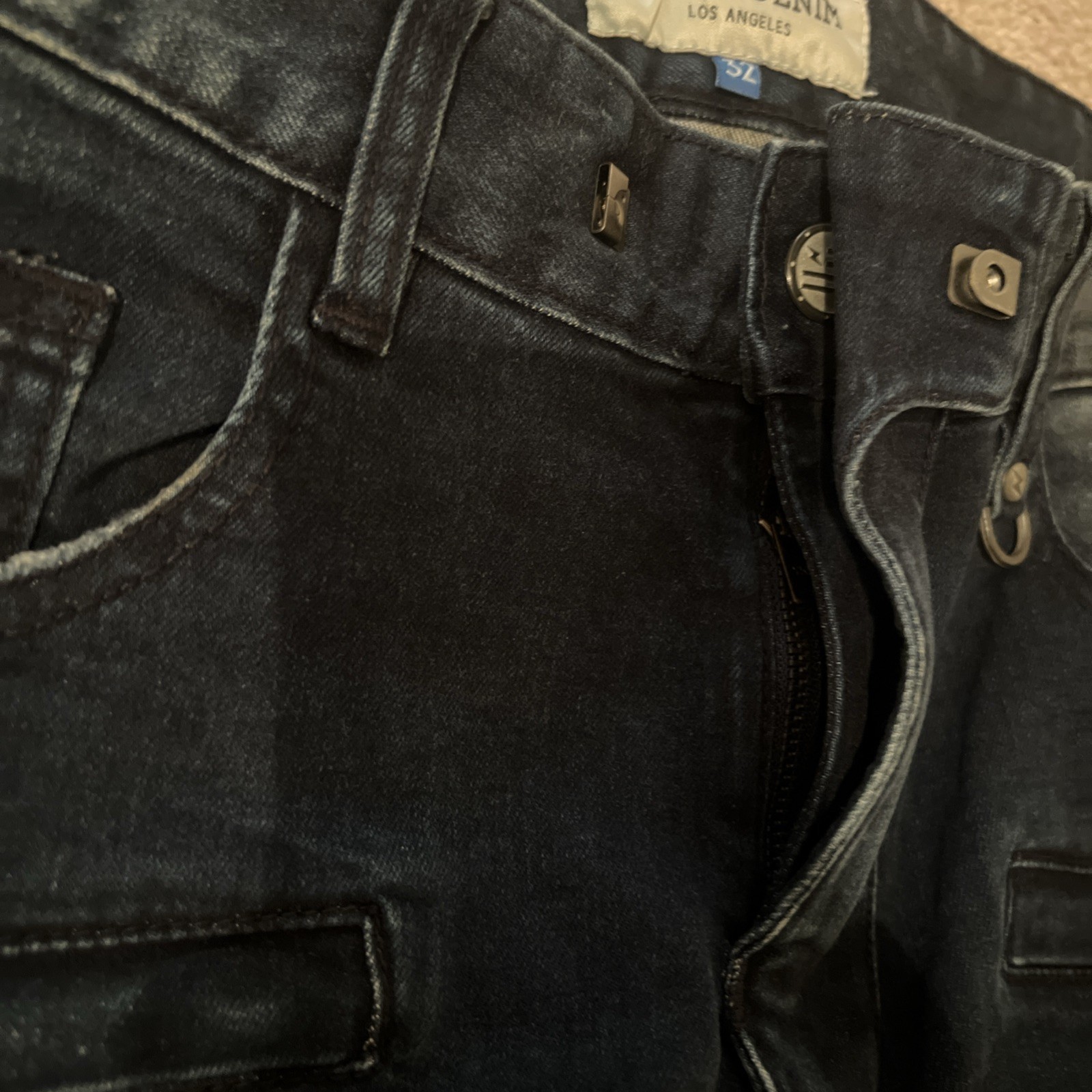Hyper Denim Dark Blue Slim Tapered Biker Jeans Mens Size 32 Skinny