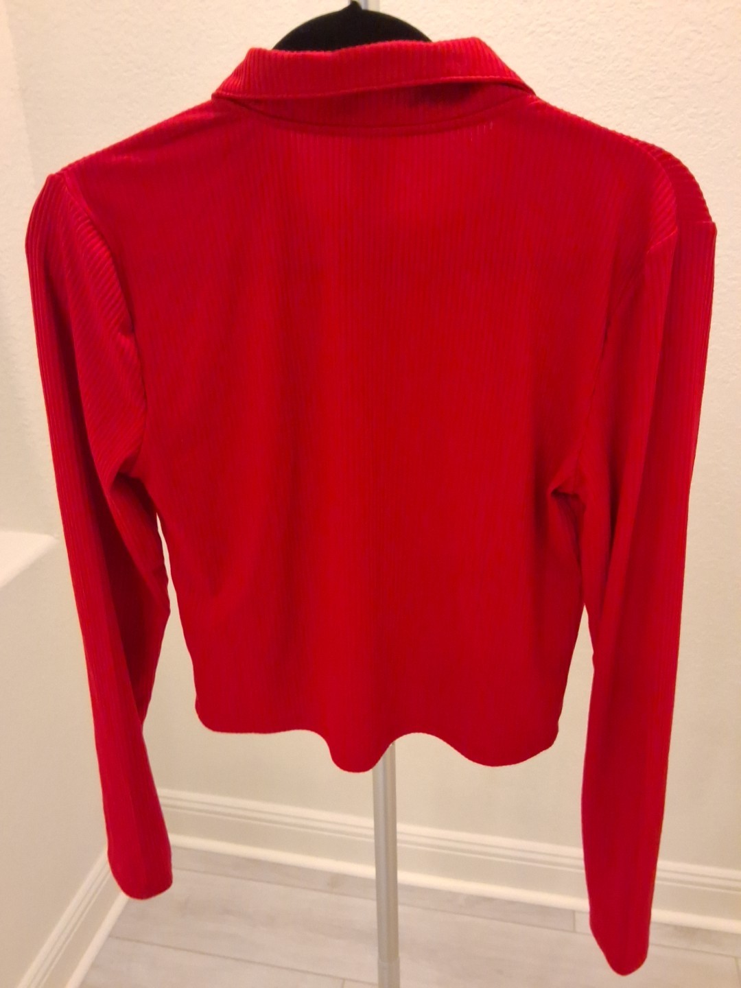 No Boundaries Large 2 Way Zip Long Sleeve Polo Shirt Womens