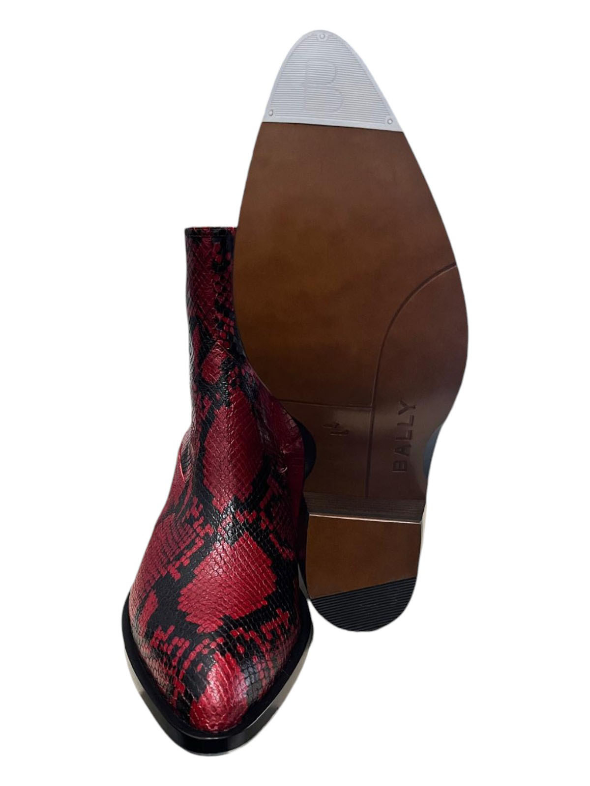 Bally Gaiman 6303991 Men’s Ruby Animal Print Leather Boots MSRP $1100