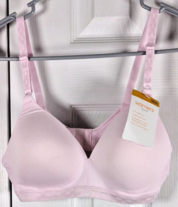 NWT Warners Cloud 9 Super Soft Comfort Bra Pale Pink 1269 Wireless Lightly Lined