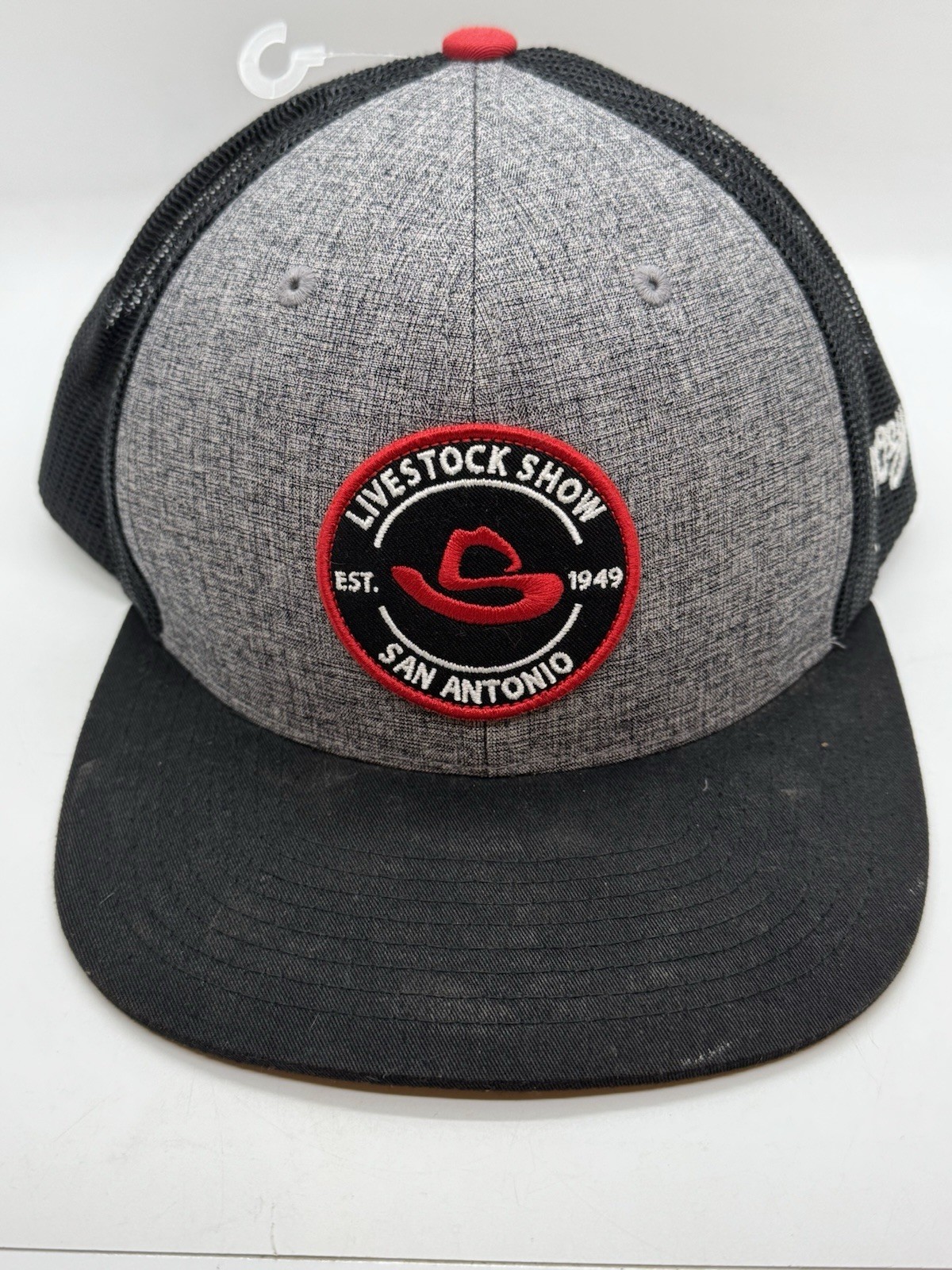 HOOEY San Antonio Livestock Show & Rodeo Trucker Hat Grey Black Patch Cap