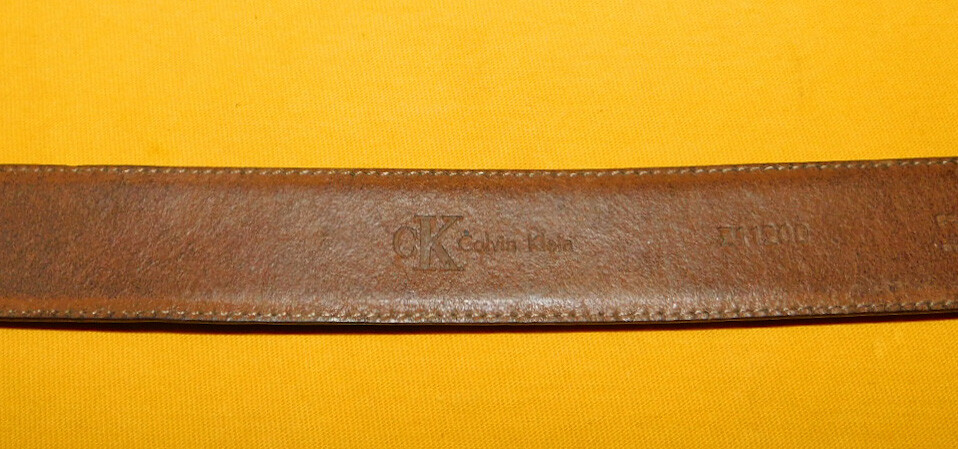 MEN’S CALVIN KLEIN BROWN GENUINE LEATHER BELT SIZE 32/80cm..