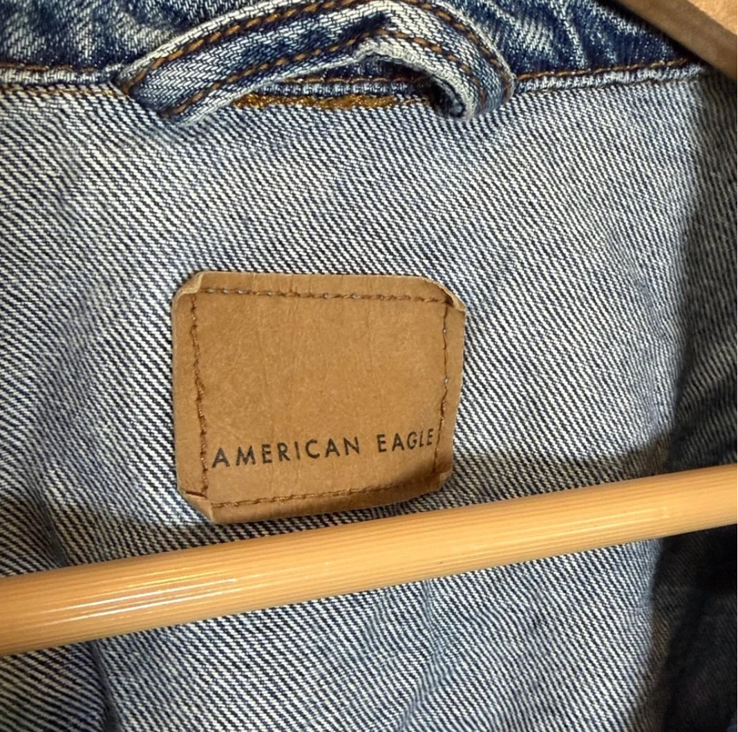 American Eagle Outfitters Blue Boyfriend Denim Jacket Oversized
