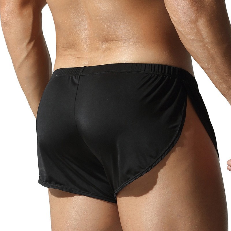 NEW Sexy Men’s Soft Breathable High Cut Shorts Underwear Side Slit Boxer Trunks