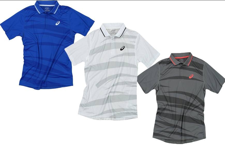 Asics Men’s Graphic Short Sleeve Golf Shirt Polo, 3 Colors