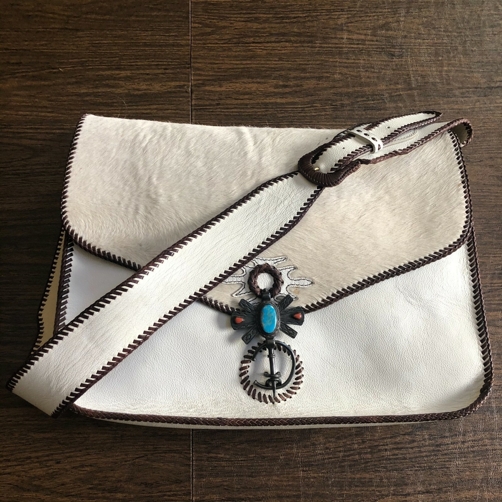 Divine Tribe by Chad Ypon Raw Hide Leather Laptop Satchel Messenger Bag RARE
