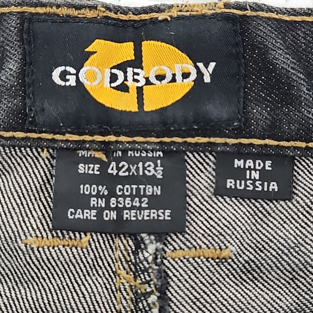 GodBody Denim Carpenter Shorts Men’s 42 Black 13.5″ Inseam EUC Made in Russia