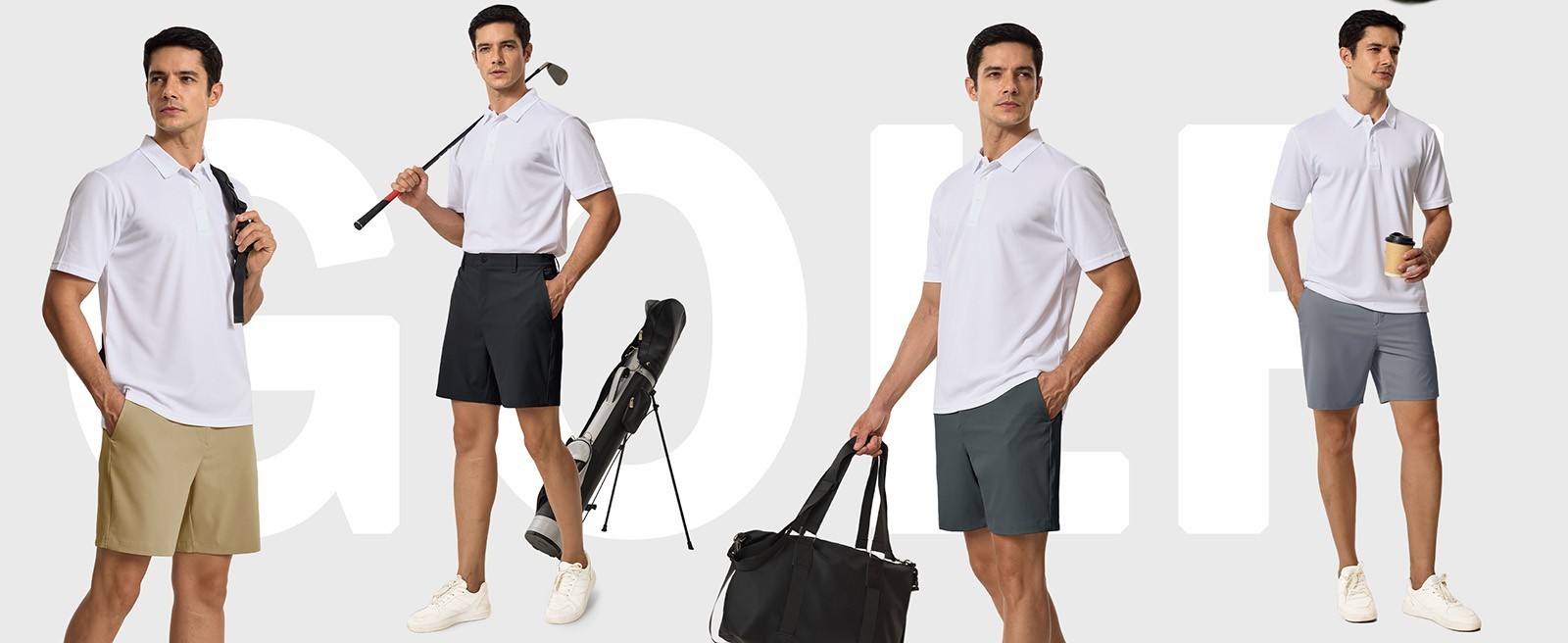 Men’s 7″ Golf Shorts Stretch Quick Dry 6 Pockets Summer Casual Work Dress Shorts