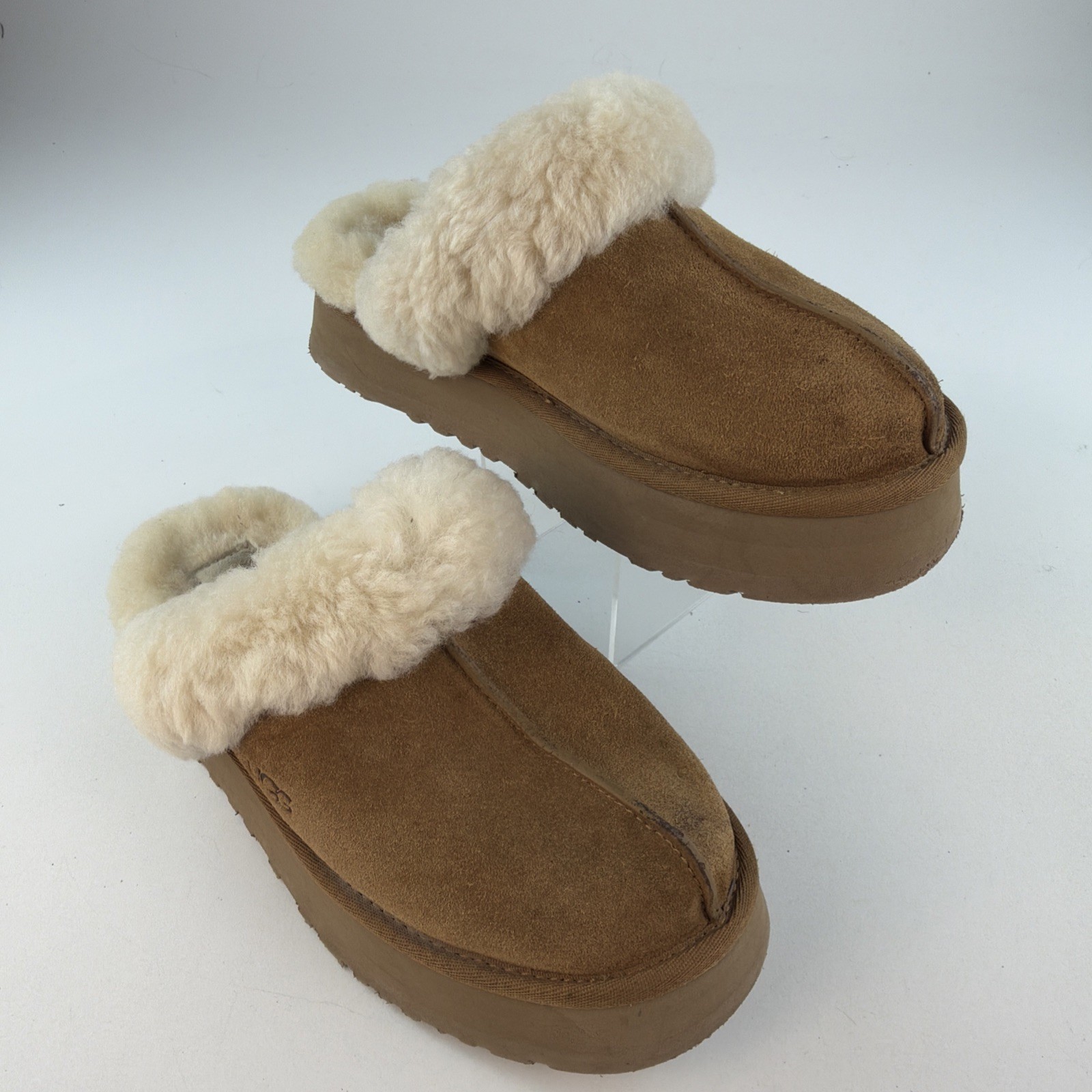 UGG Disquette Platform Mule Slipper Chestnut Size 7