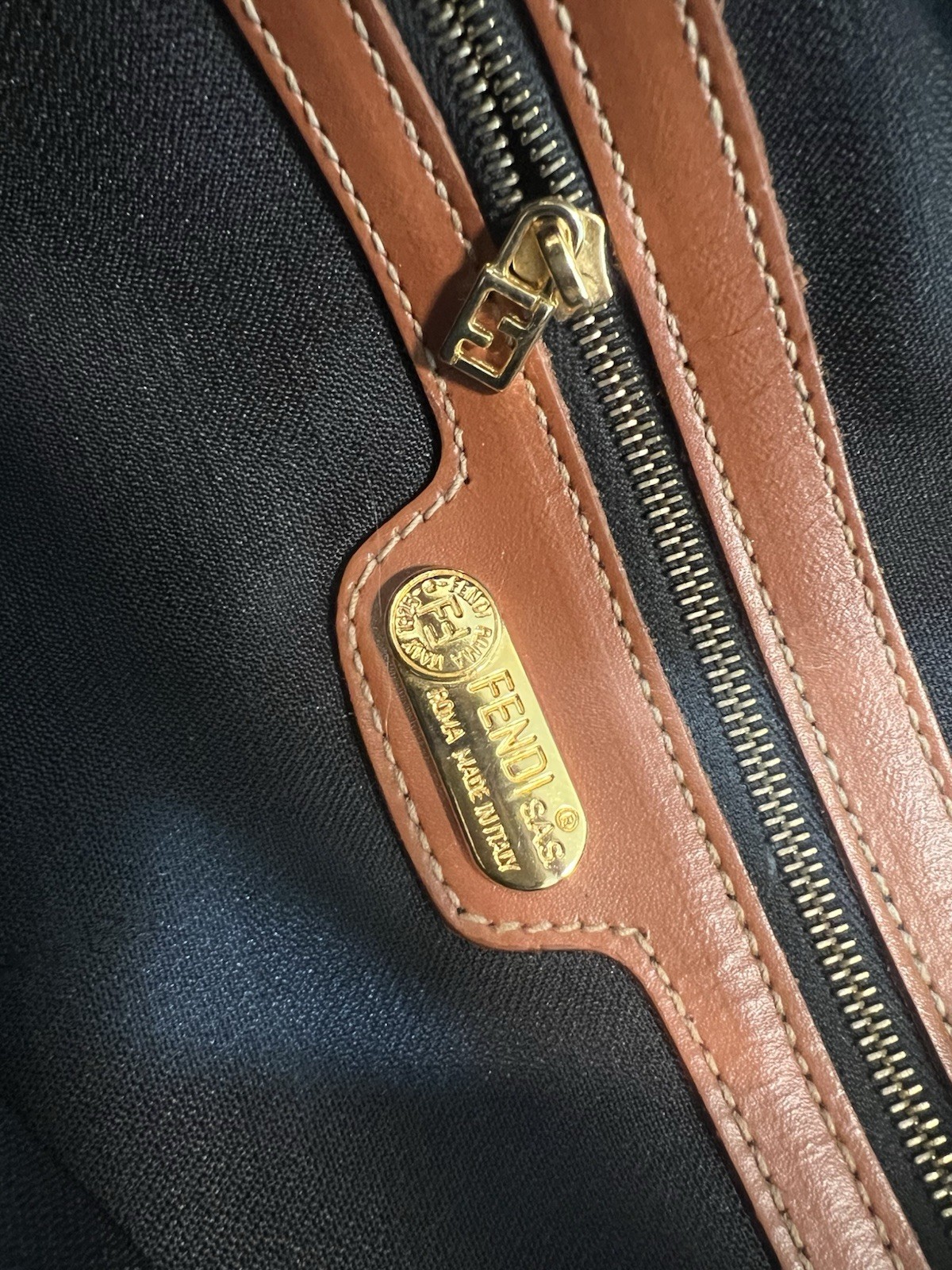 Fendi Bag Crossbody FF Logo Purse Brown Stripe Gold Buckle Zucca Long Man Camera