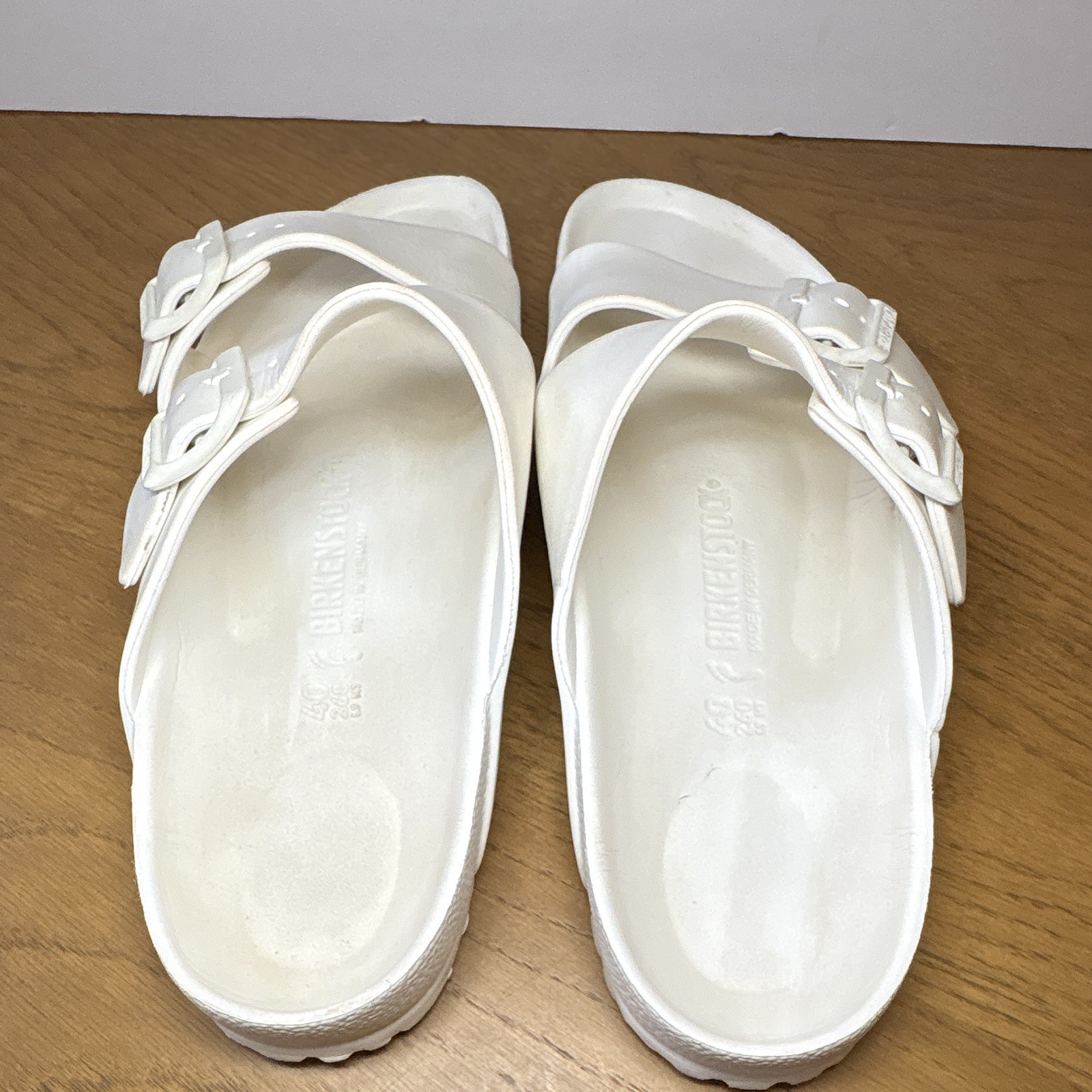 Birkenstock Arizona White Two Strap Buckle Slide US W9 M7 EU 40