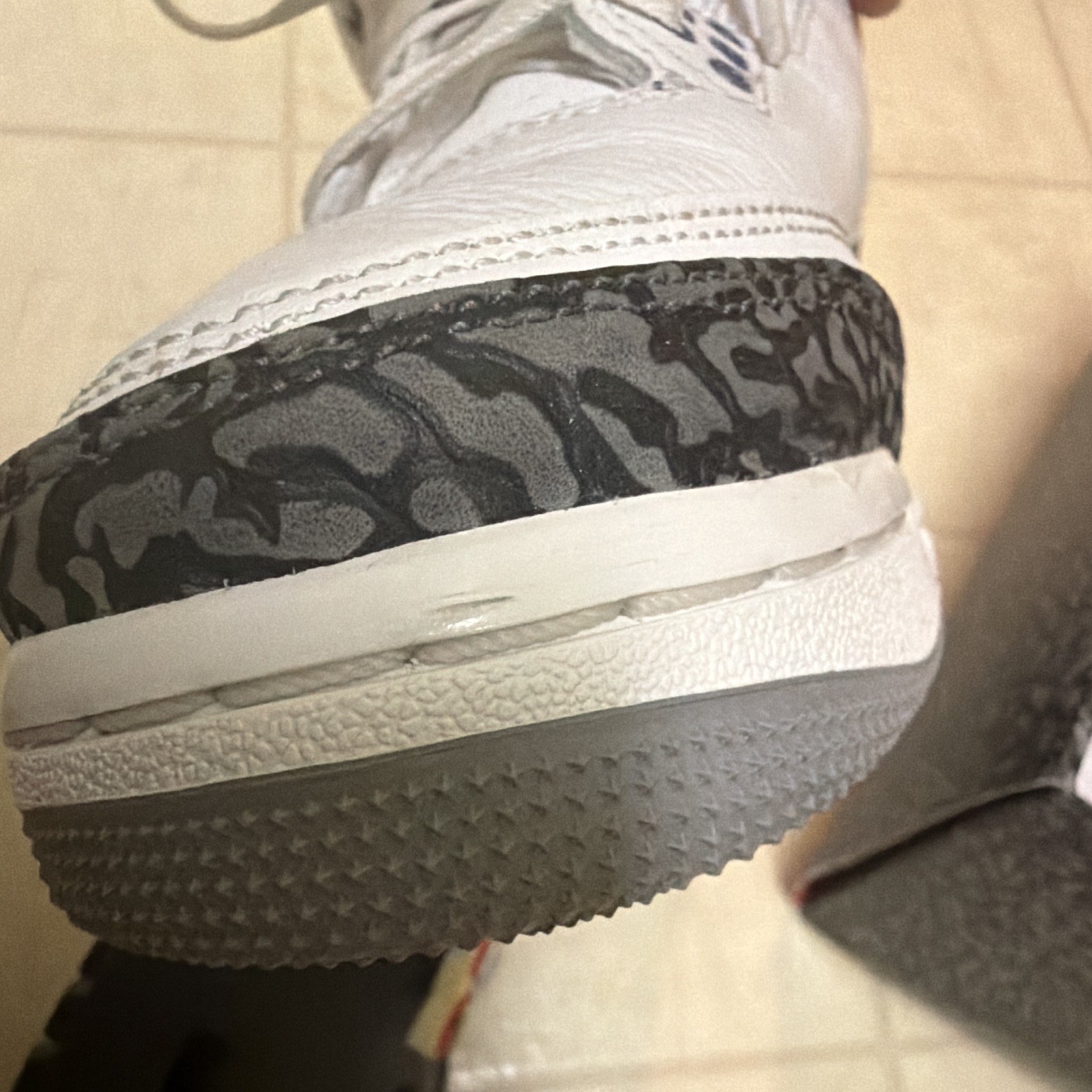 Jordan Air Jordan 3 Retro GS White Black Dark Iris Sneakers 6.5Y Unisex Kids