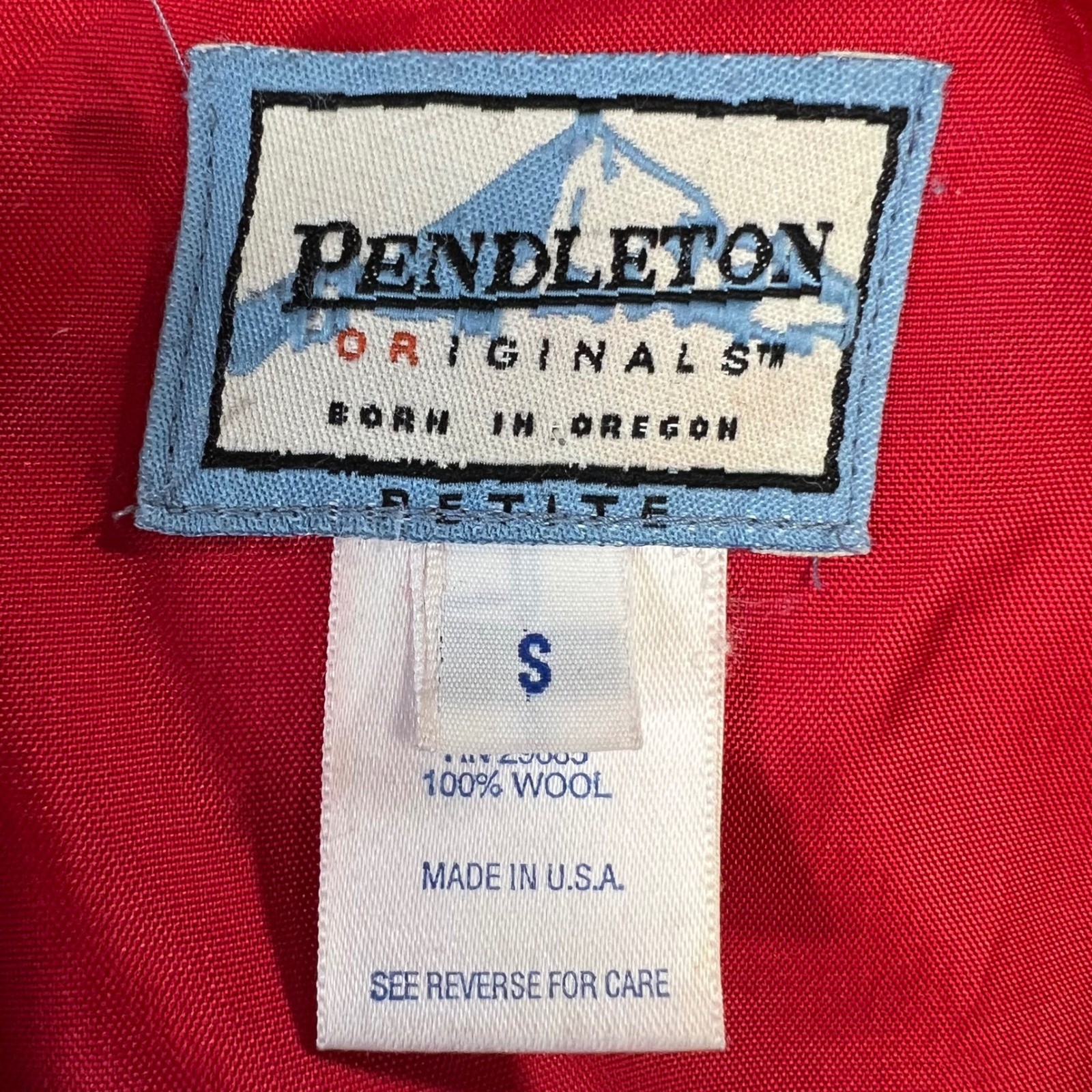 Vintage Pendleton Originals Mens S Wool Bomber Jacket Red USA Boxy Heritage 80s