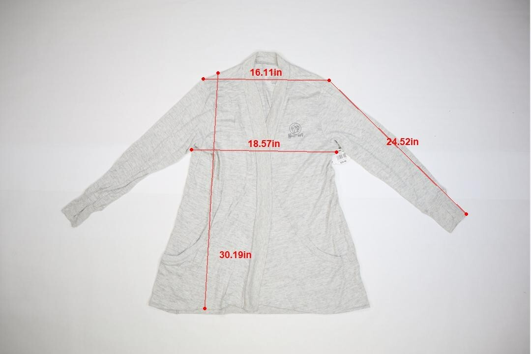 Buc-ee’s Solid Knit Cardigan Heather Grey Lightweight Open Front Womens 2XL