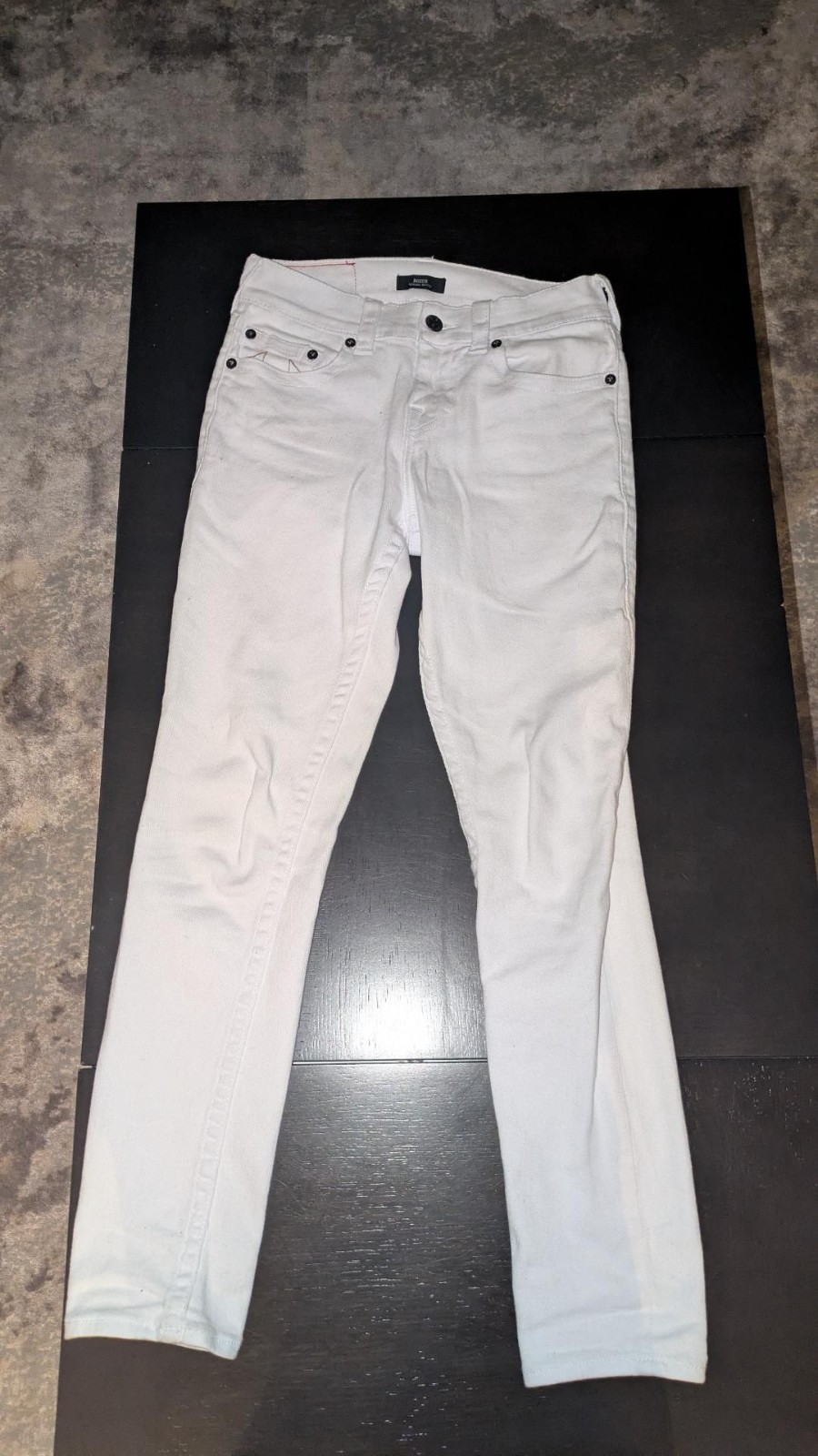 True Religion All White Mens Designers Jeans 28W30L