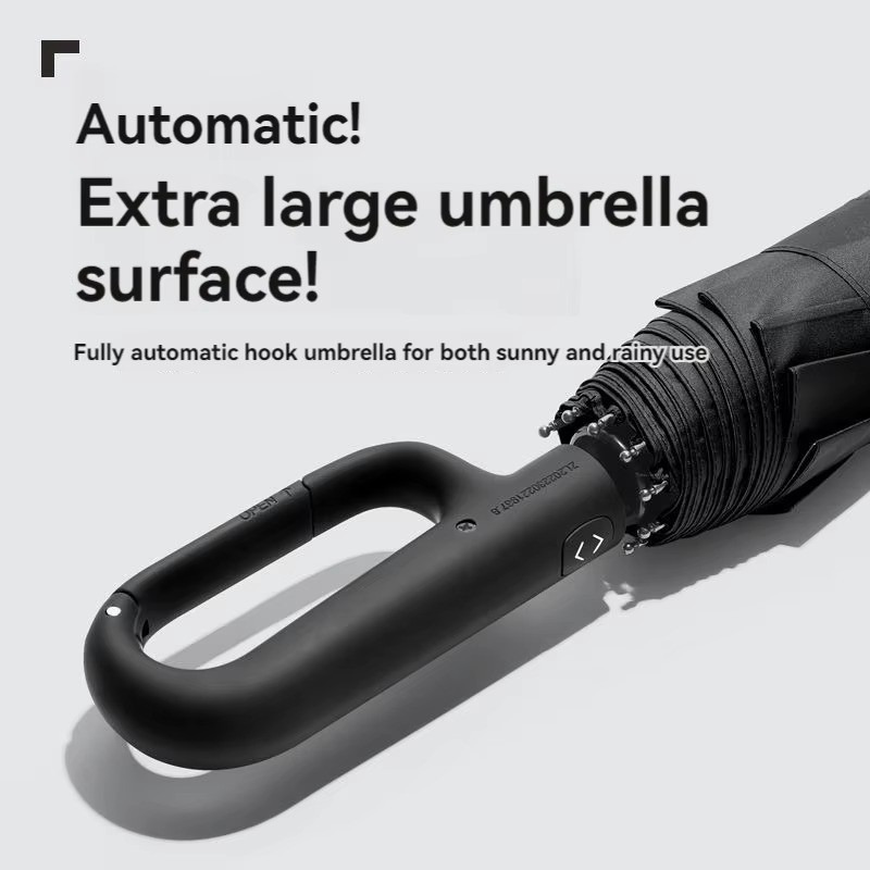 1pc 20-Rib Automatic Folding Umbrella Men Women Strong Windproof Sun Rain – NEW