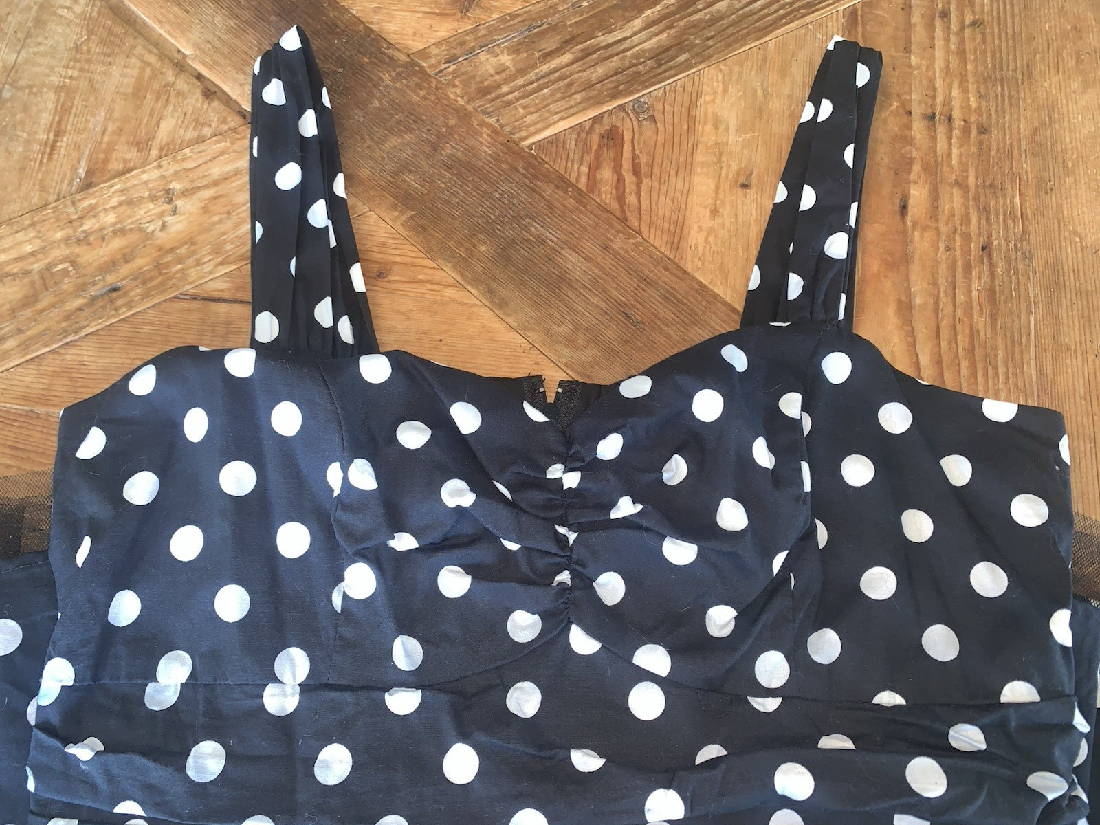 Hot Topic Juniors XXL Black & White Polka Dot Sleeveless Swing Dress Rockabilly