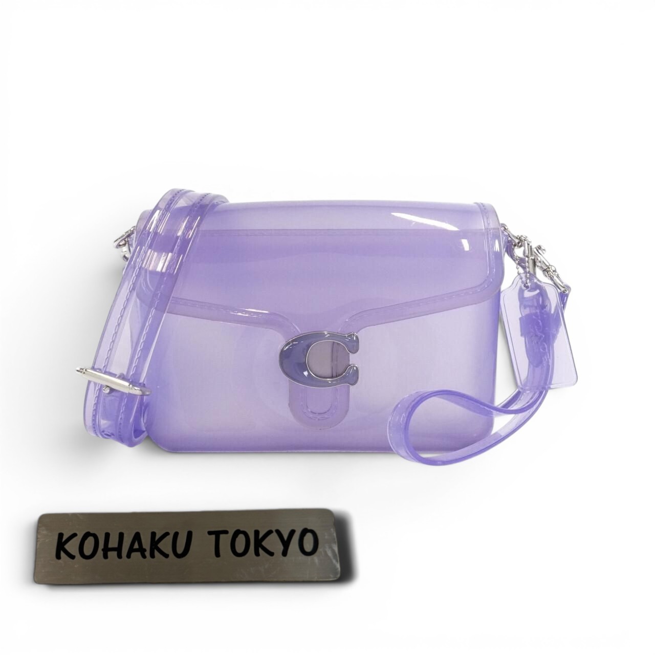 COACH Jelly Tabby CH748 purple PVC Clear 2Way Shoulder Bag Charm NWOT