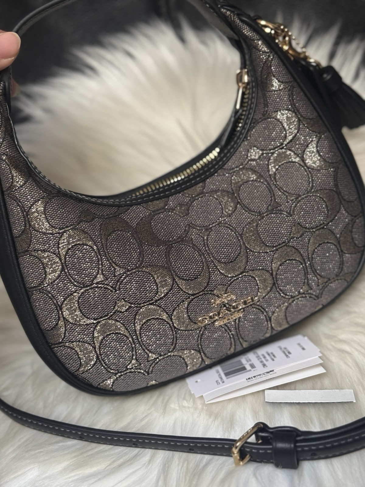 NWT Coach CCF76 Carmen Mini Crossbody Bag In Signature Jacquard Leather $298