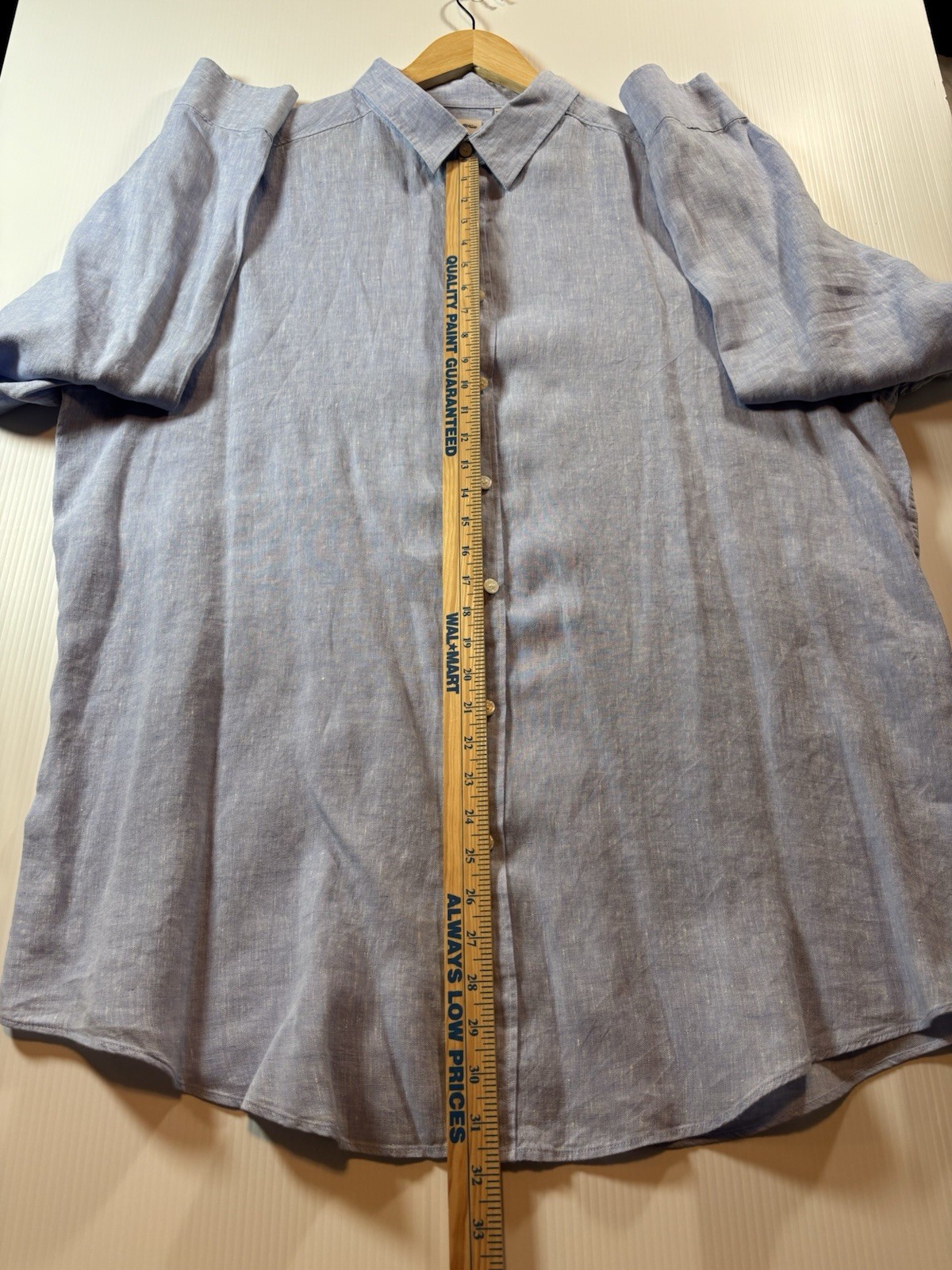 Murano Baird McNutt Linen Men’s 2XT Big & Tall Blue Woven L/S Button-Up
