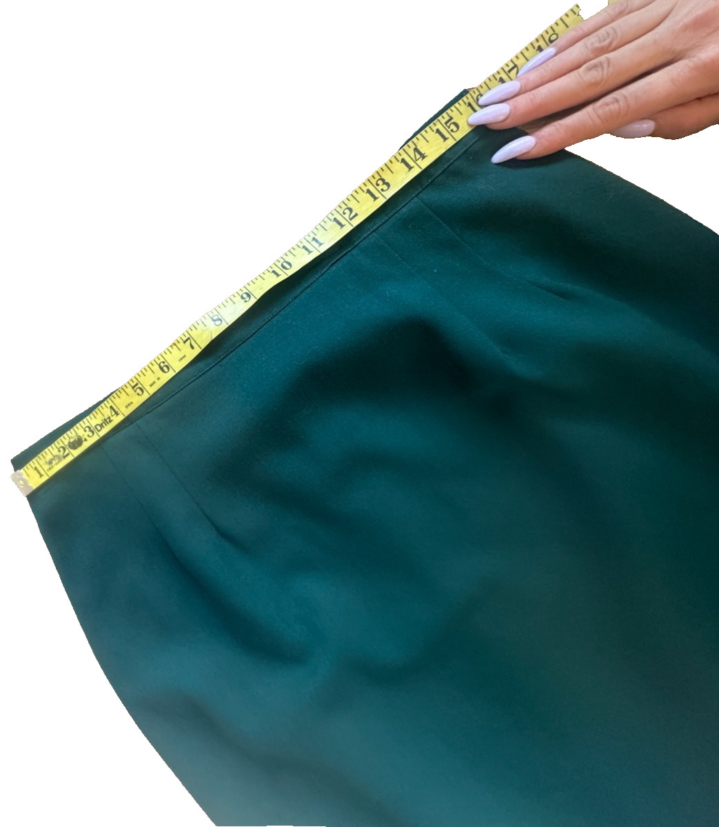 Vintage Easy Pieces New York Wool Long Skirt Women 12 14 Emerald Green Lined