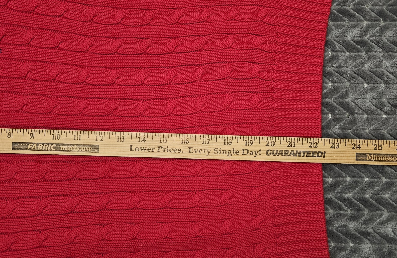 NEW w/Tag Ralph Lauren Red Cable Knit 100% Cotton Sweater Women’s Large Crewneck