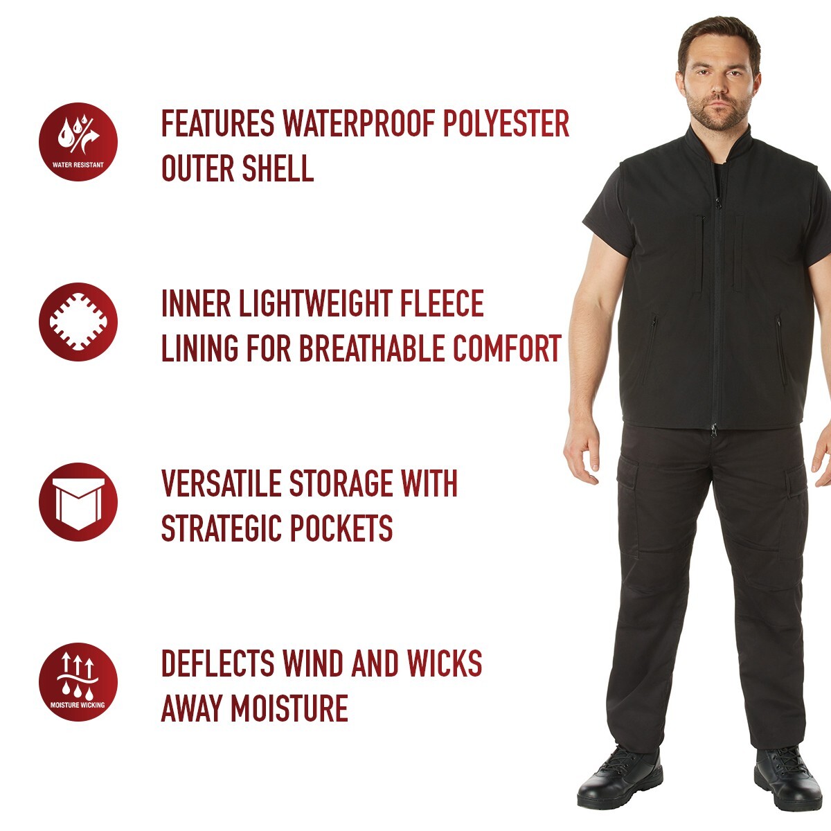 Professional Tactical Concealed Carry Vest Waterproof Soft Shell Cargo Gun CCW