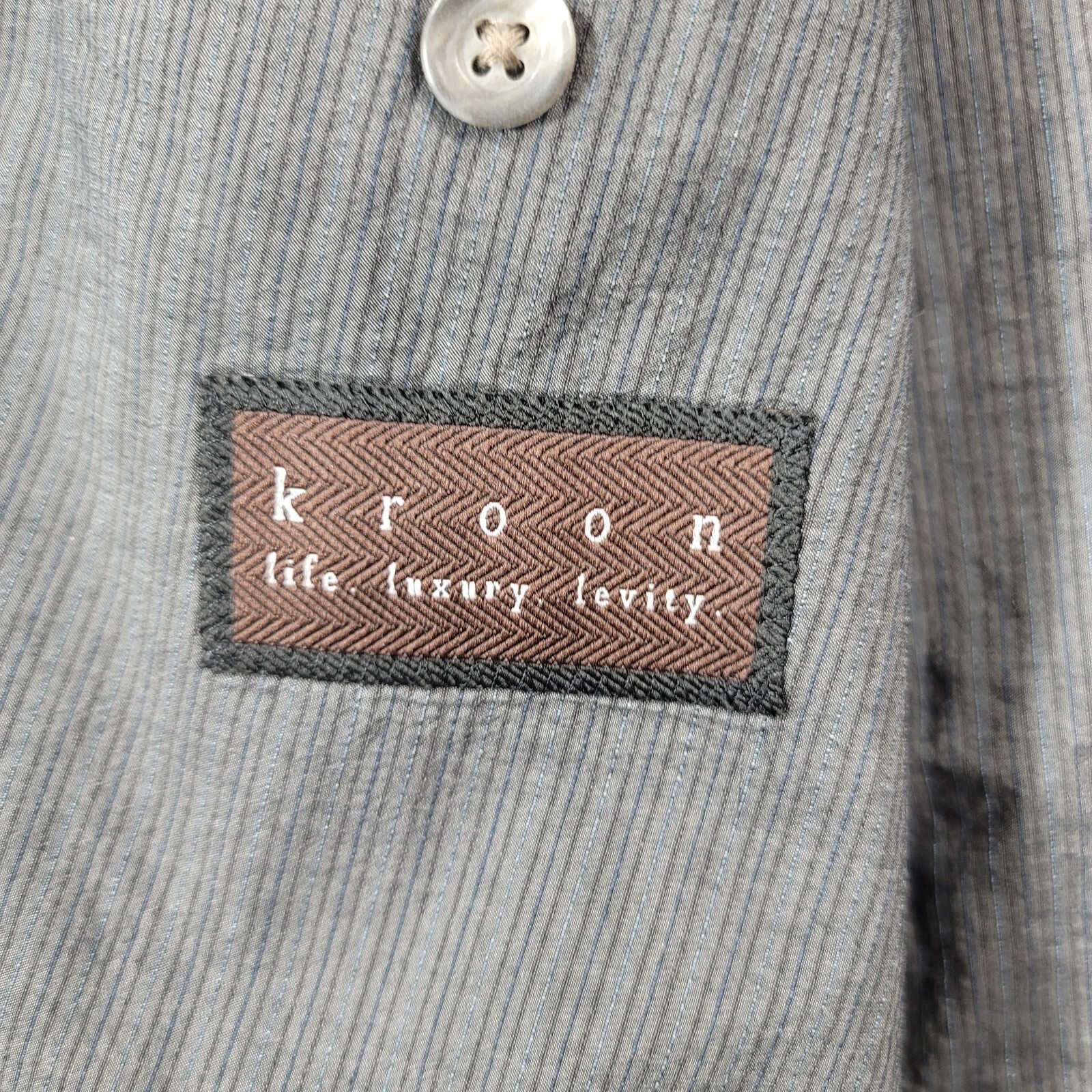 Kroon Lightweight Sport Coat Mens 42R 42 Grey Stripe Cotton Jagger