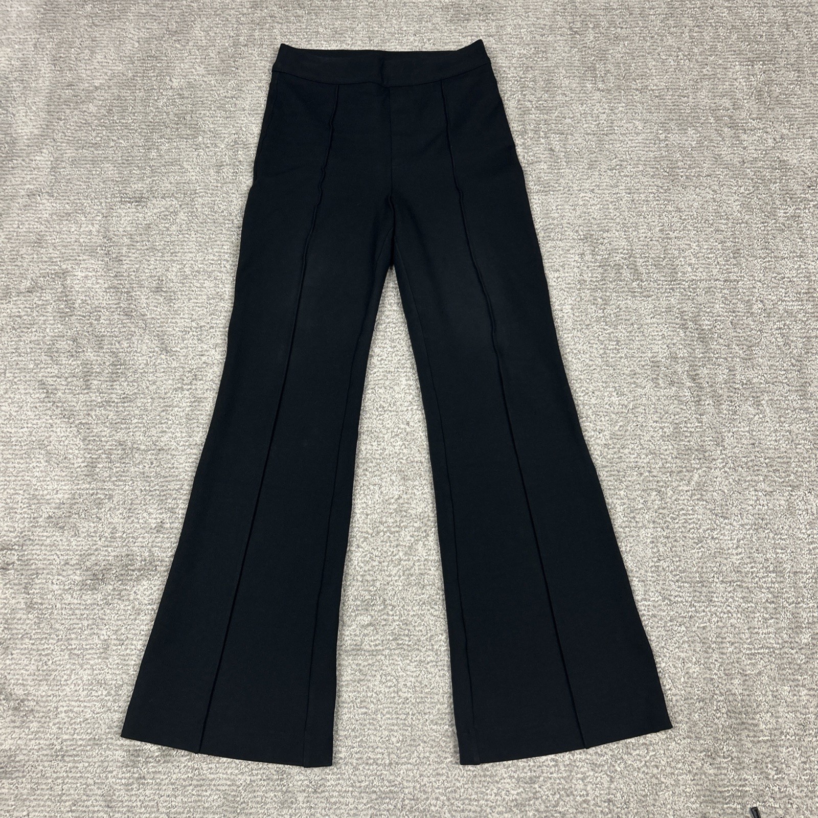 Spanx Perfect Fit Ponte Flare Pants Womens Small High Rise Black Stretch 20252R