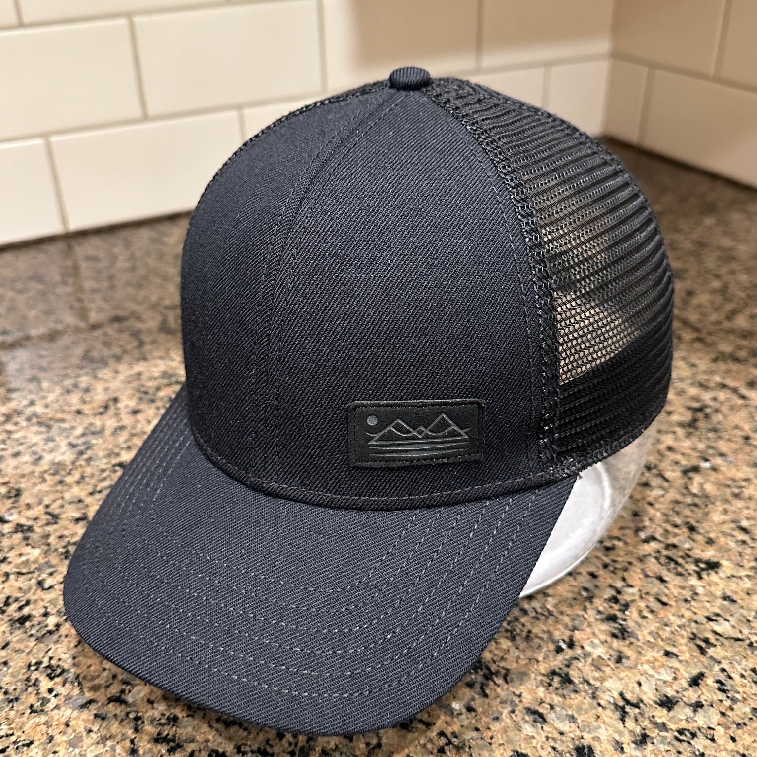 Pistil Trucker Hat Black Wool Blend Mesh Snapback Outdoor Mountain Patch