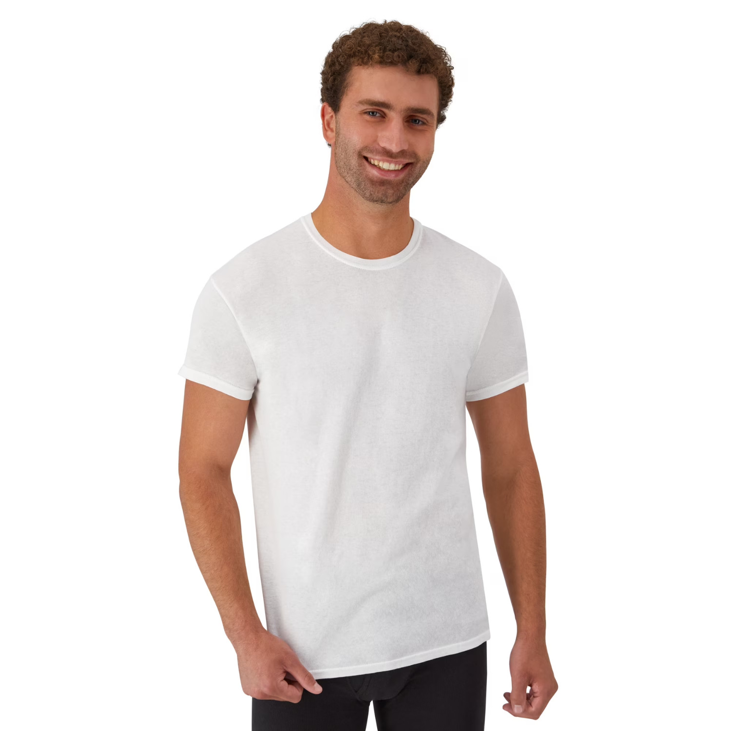 Hanes Men’s White Crew T-Shirt Undershirts Value Pack 6 Pack – Size L