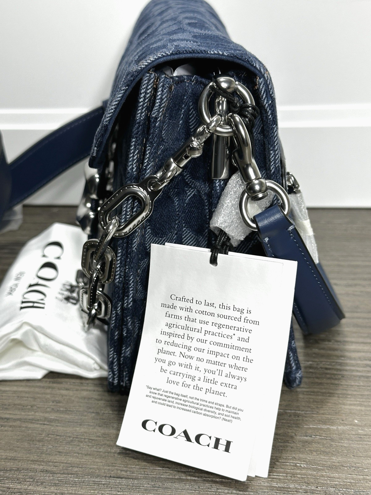 Coach Chain Tabby Shoulder Bag In Signature Denim CAN15