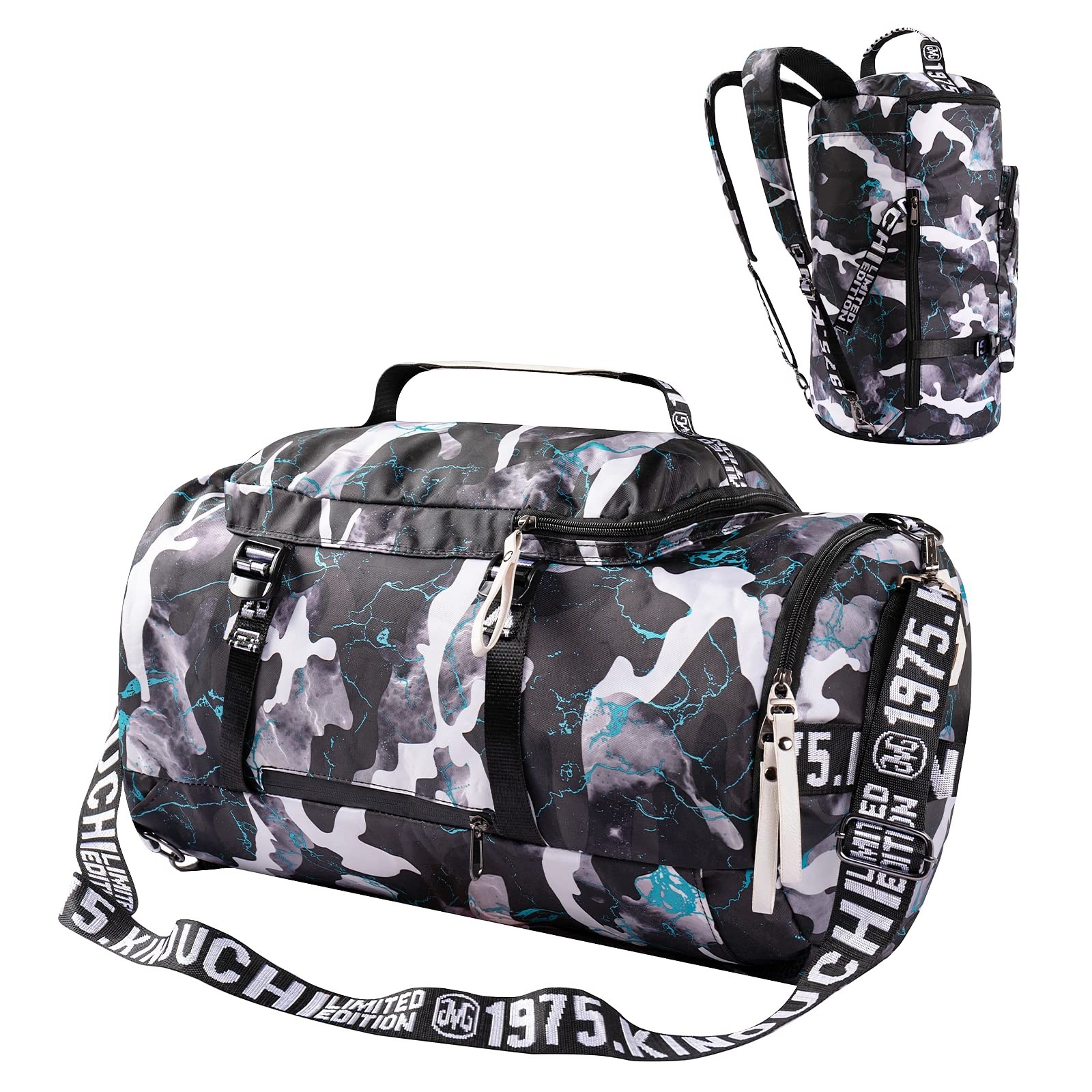 40L Water-Resistant Gym Duffle Backpack Weekender Travel Sling Bag for Men & Wom