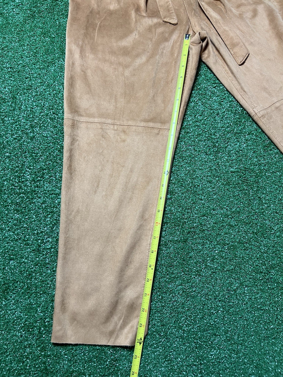 FREE PEOPLE Pants Womens Sz 2 Camel Nightfall Fx Suede High-Waisted Paperbag NWT