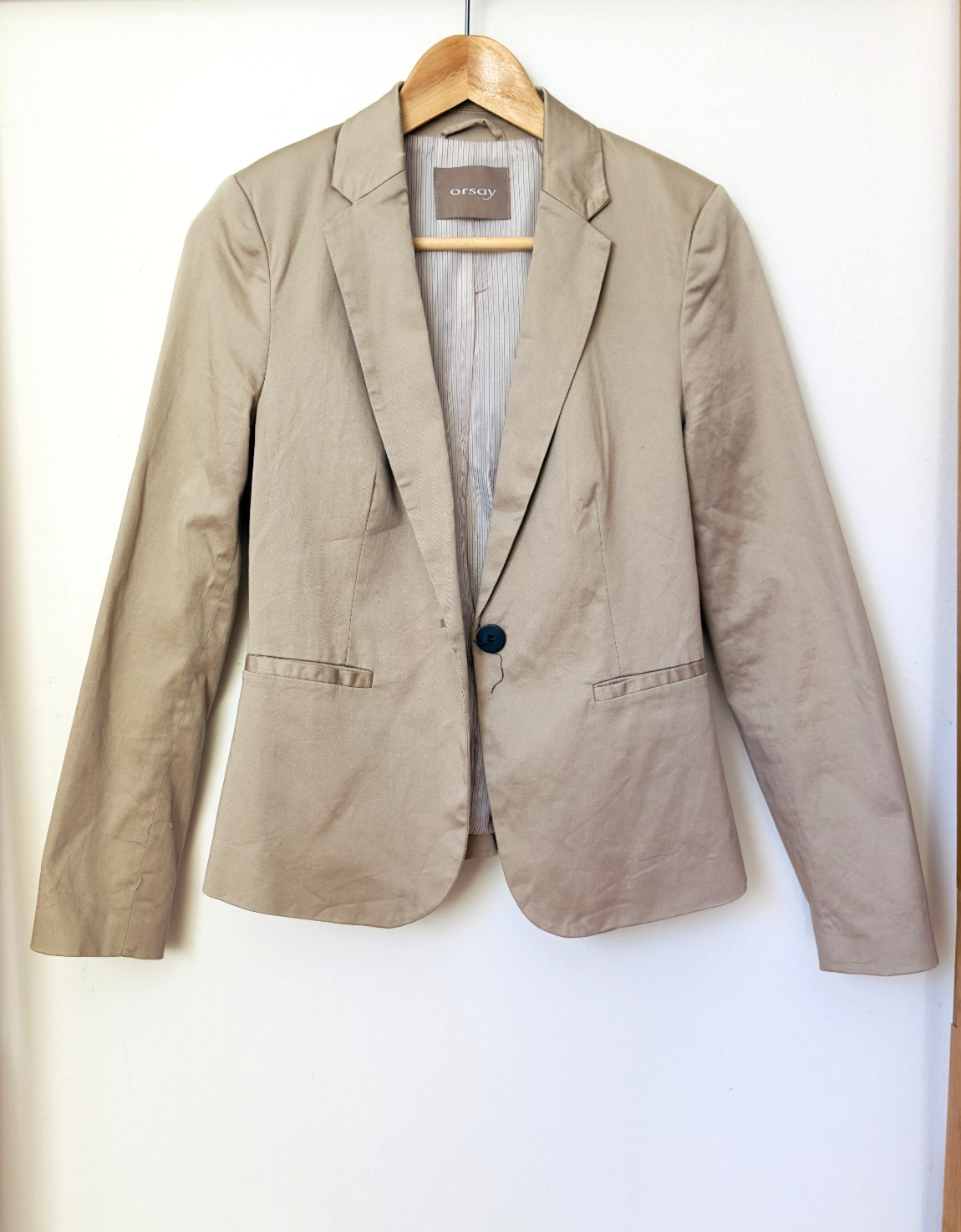 Orsay Beige One-Button Blazer Jacket Women’s Size EU 36 / US Small