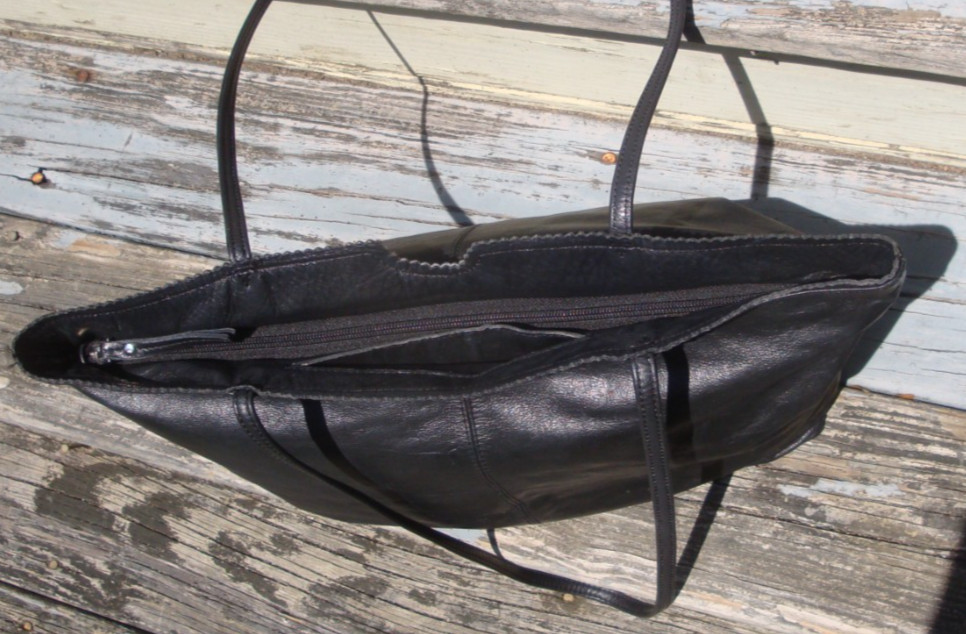 LATICO Black Leather Tote Gemma Boho Hobo Shoulderbag Lightweight Handbag Purse