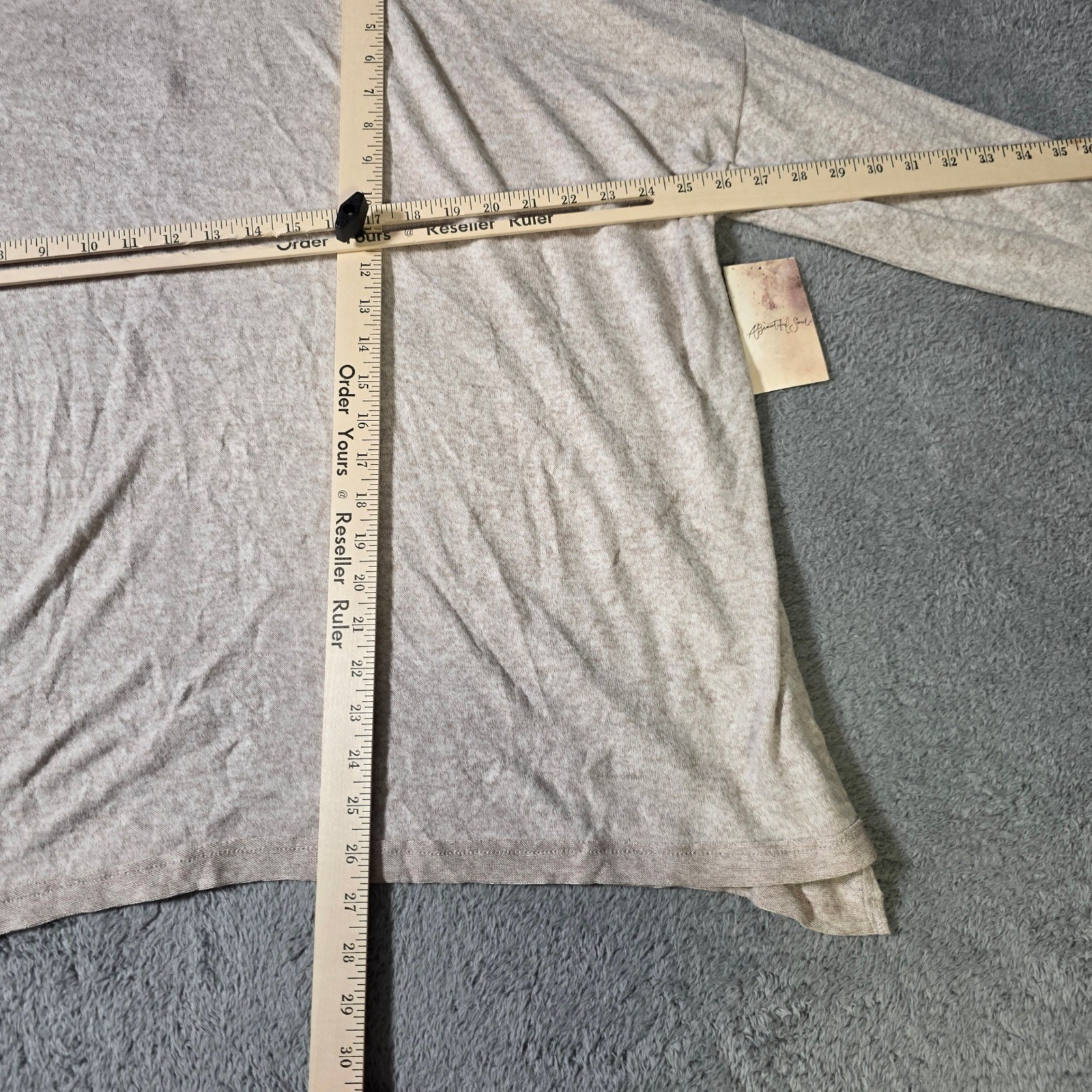 A Beautiful Soul Womens 14-18 Cowl Neck Top Oatmeal Heather Back Zip Oversized