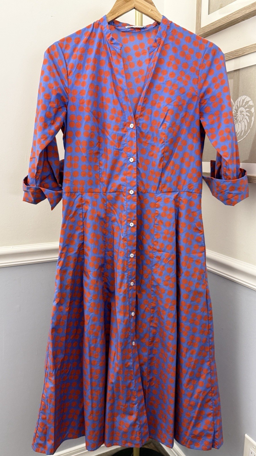 ⭐ROSSO 35- Women’s 42 Purple | Red Polka Dot Belted Dress