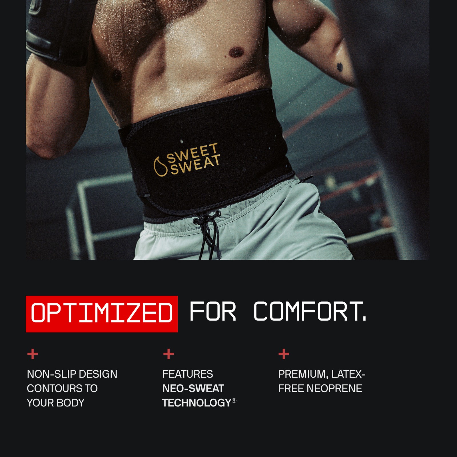 Sweet Sweat Waist Trimmer XC – Black/White XL (51 x 10.5in)