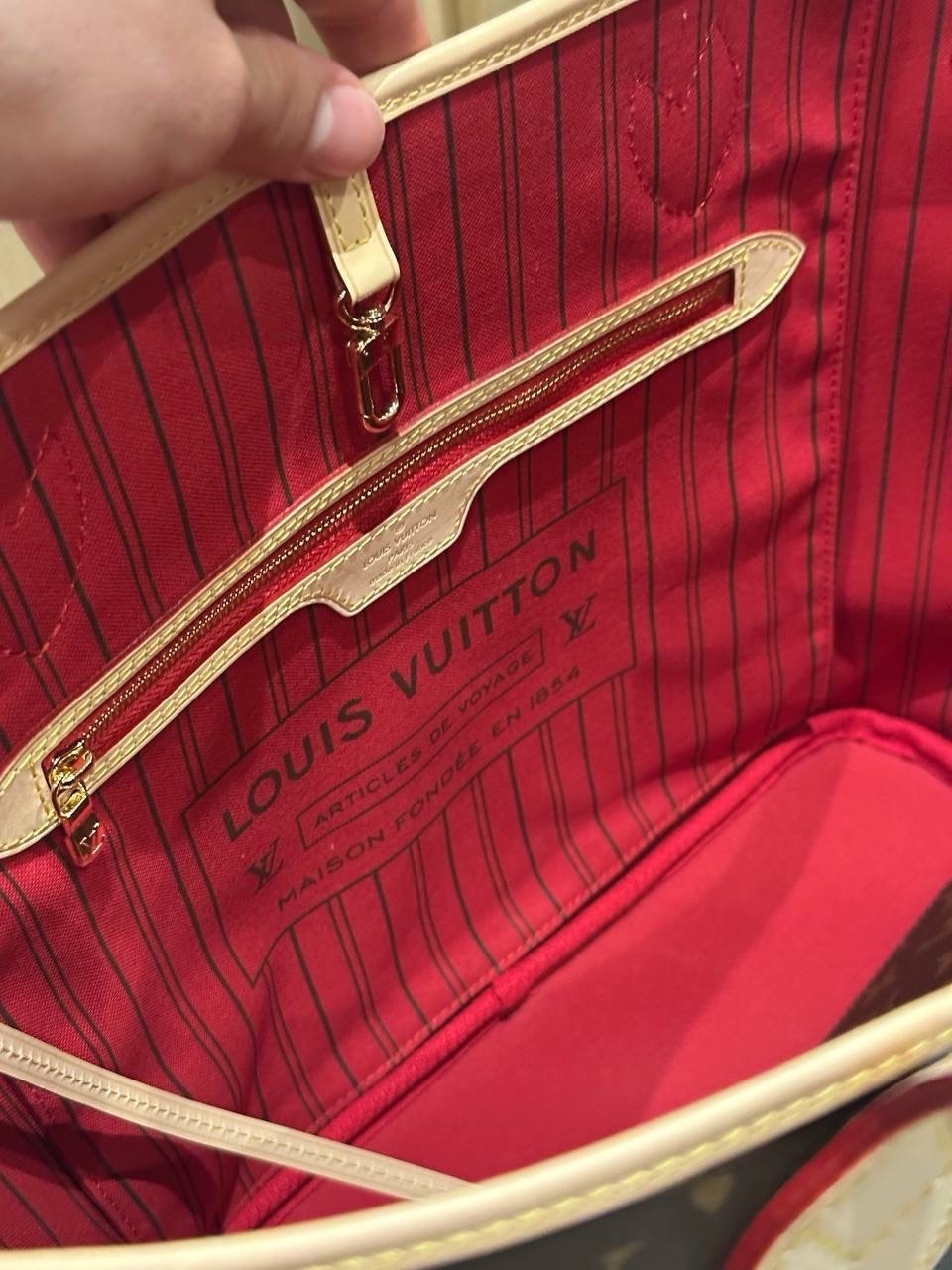 Louis Vuitton Neverfull Tote MM Brown Canvas Monogram