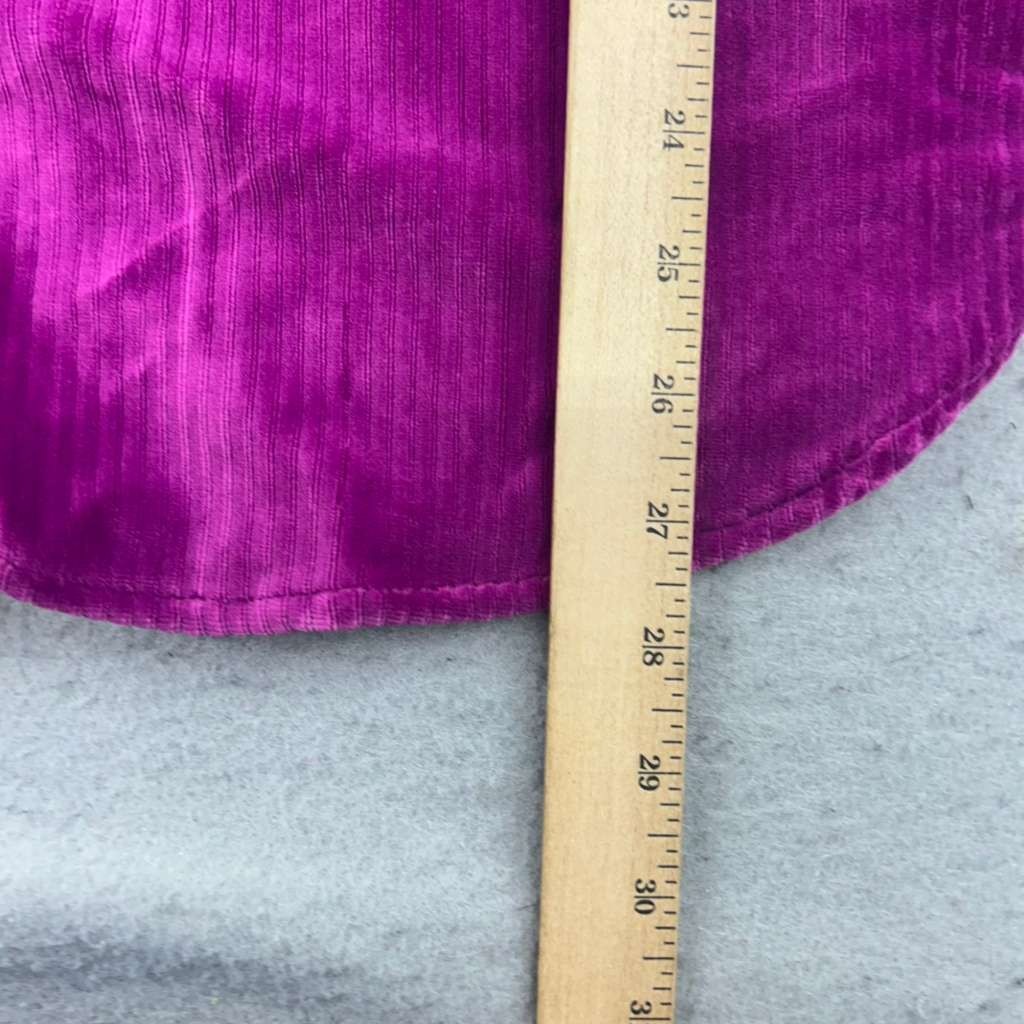 Hunter & Brown Shirt Womens Medium Purple Velvet Button Up Long Sleeves Top NWT