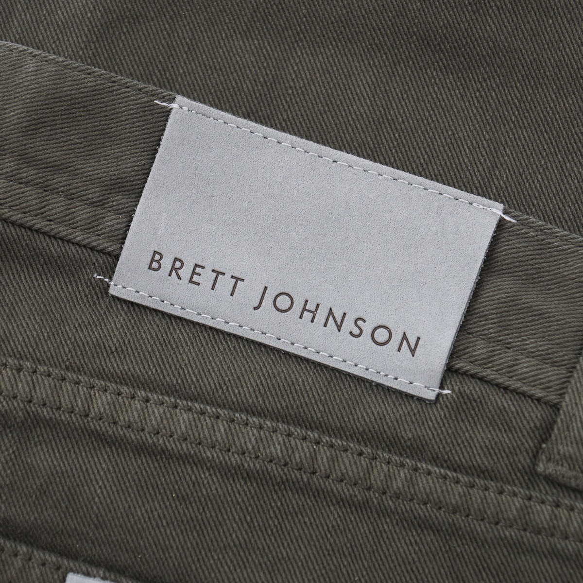 Brett Johnson Trim Straight Fit Olive Green Twill Cotton Denim Jeans 34×34 NWT