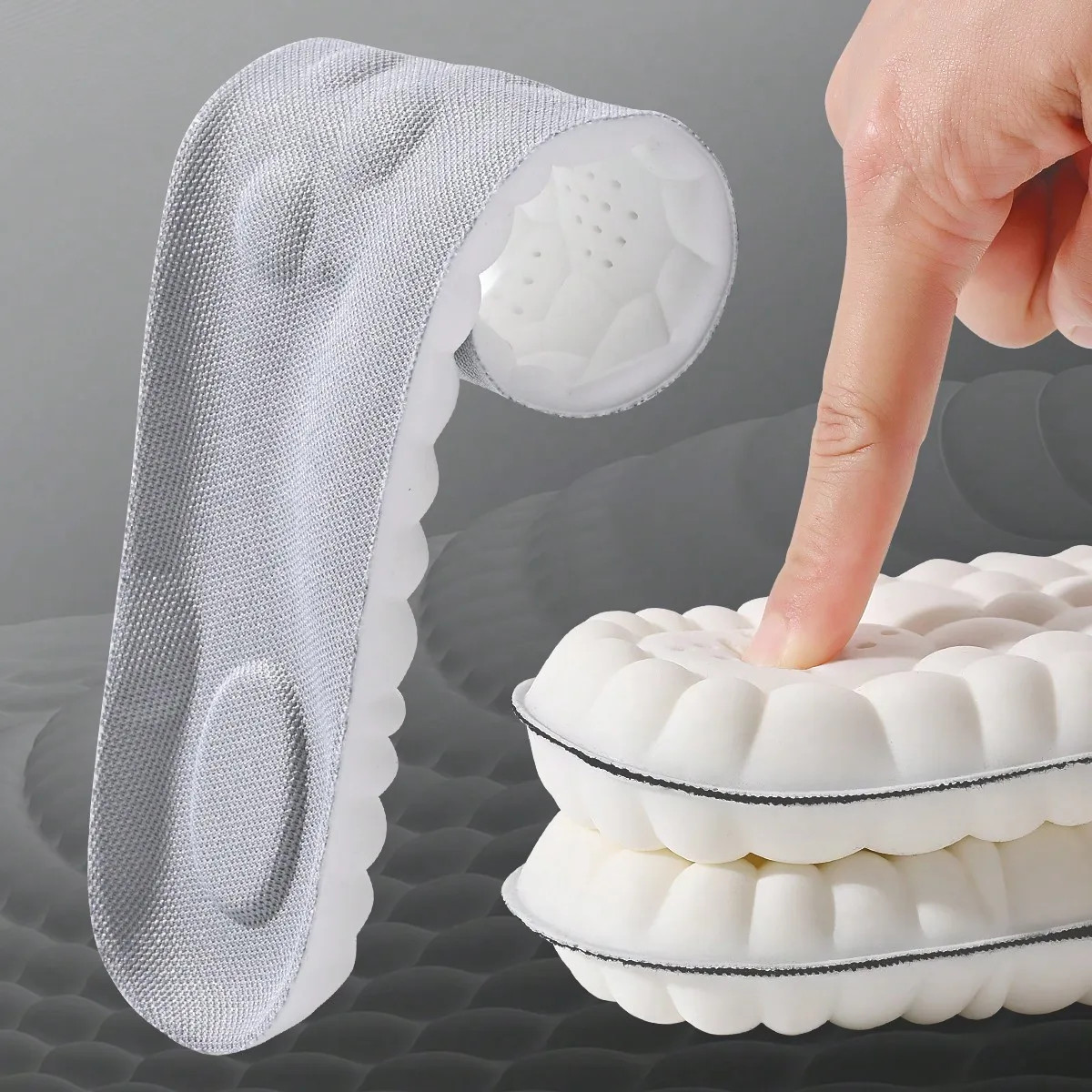 1/2pairs Latex Sport Insoles Soft High Elasticity Shoe Pads Orthotic Breathable