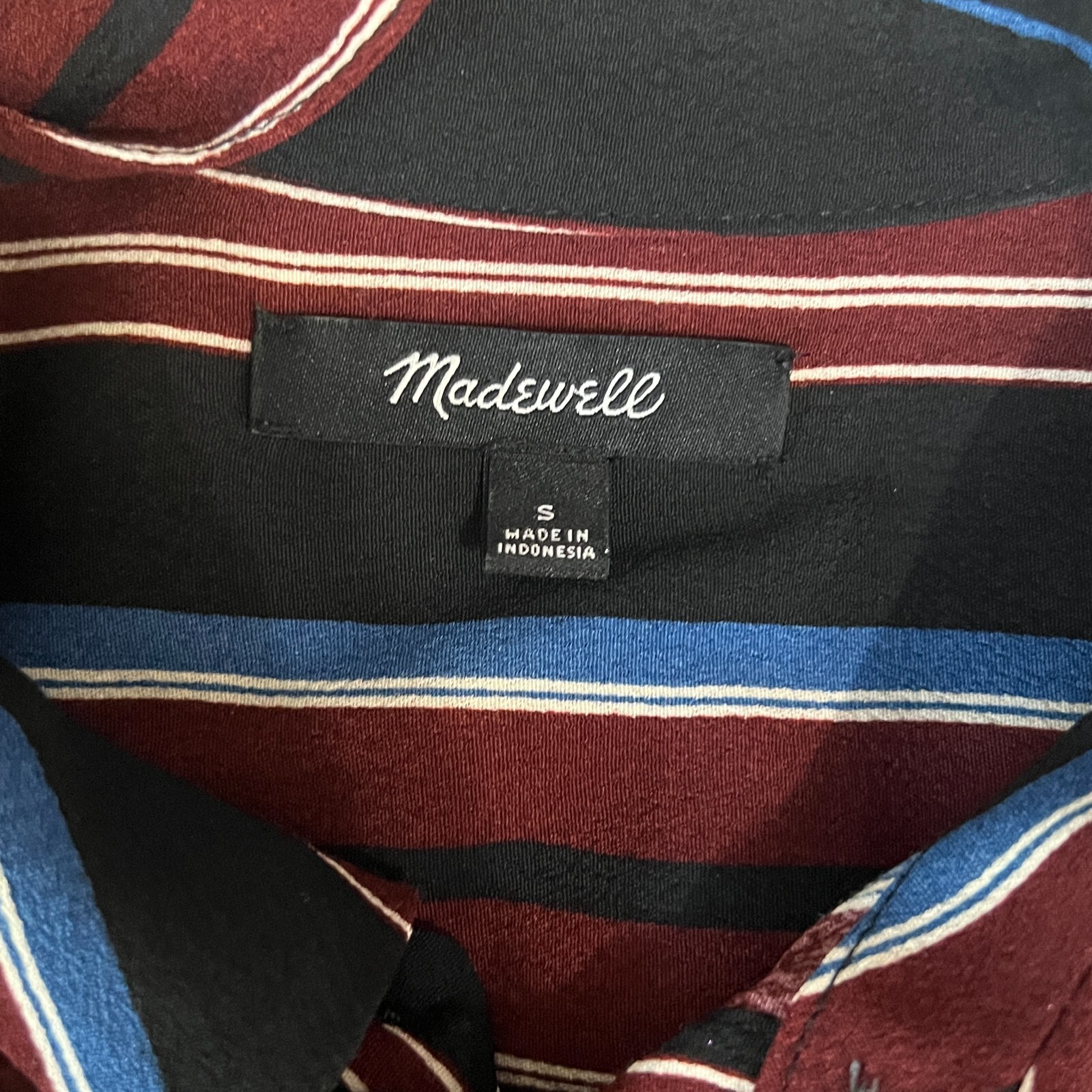 Madewell Blouse Womens Small Multi Striped Sleeveless Button Up Top Relaxed Fit