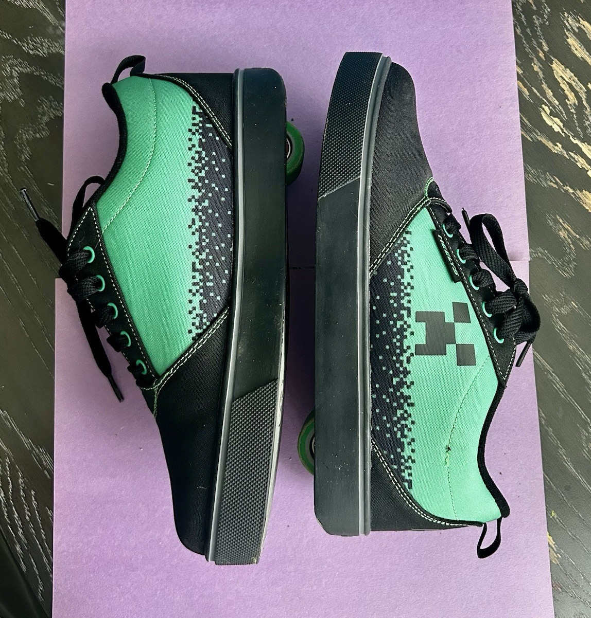 Heelys Pro 20 Minecraft Creeper Wheeled Sneakers Black/Green US 8