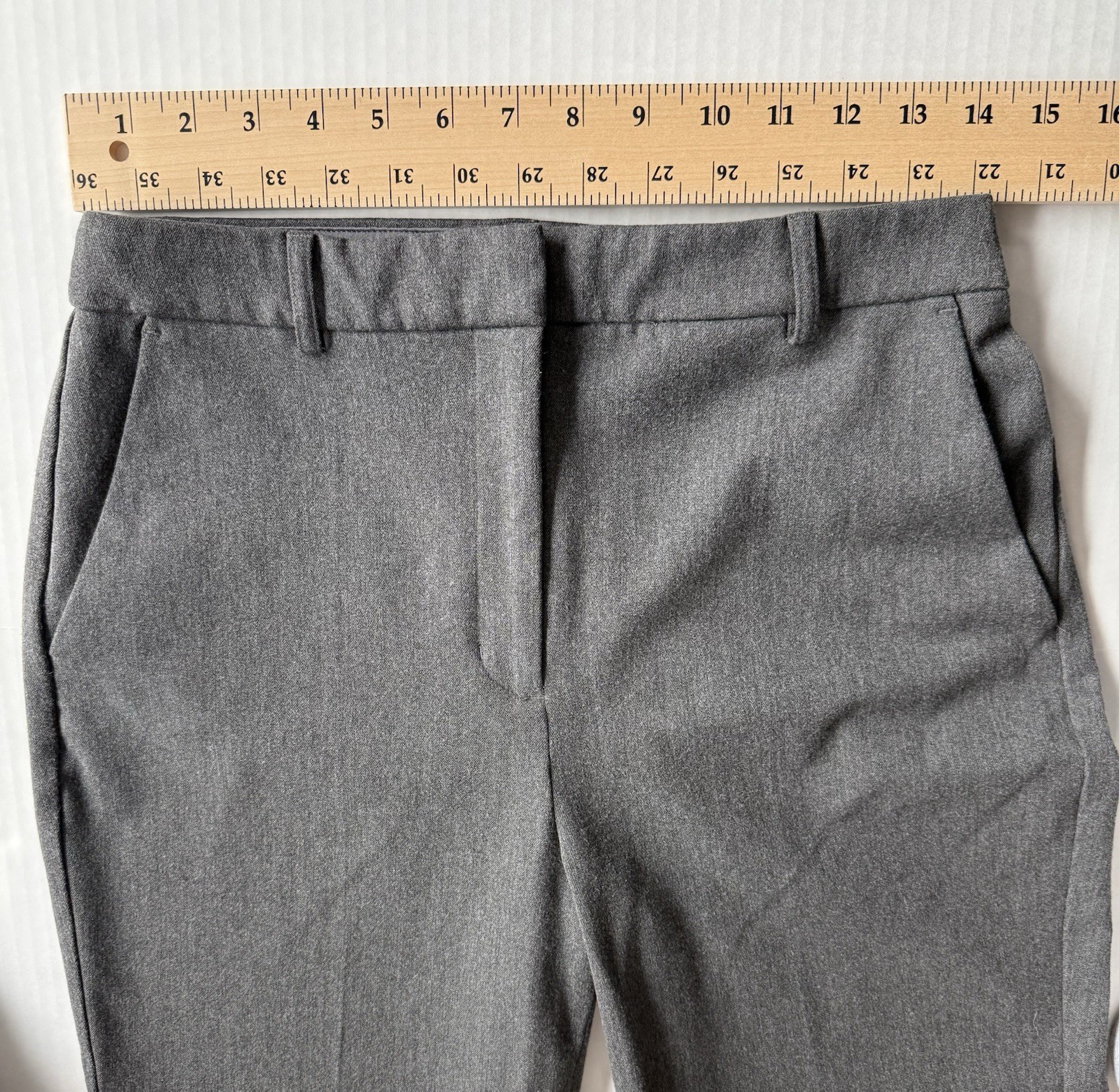 Express Editor Super High Waisted Straight Ankle Pant Heather Gray Size 6