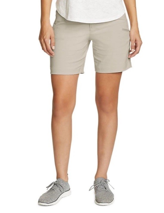 $60 Eddie Bauer Women’s Rainier shorts- Pumice Beige – Size 8 (31W) – NEW Tags