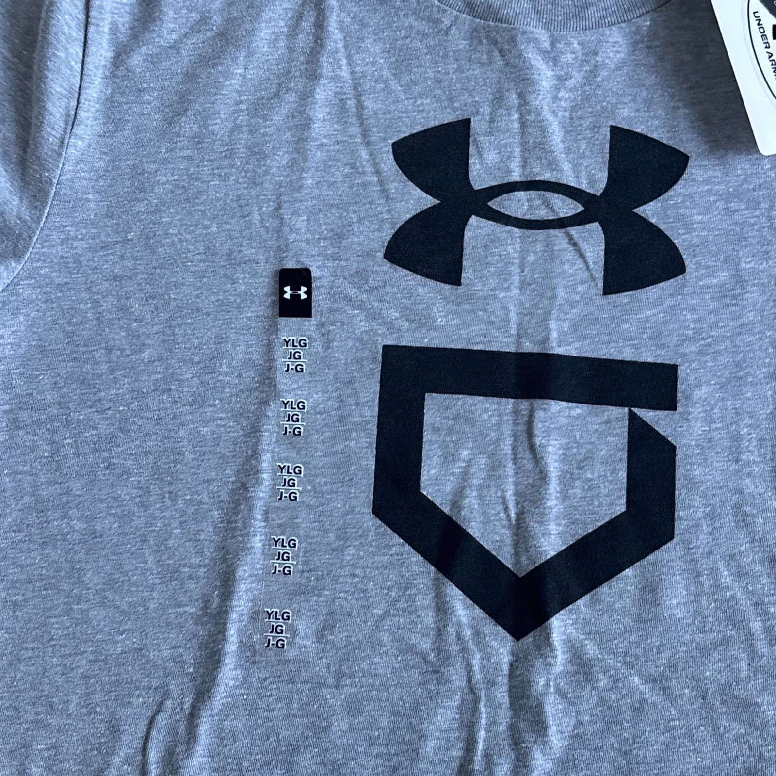 Under Armour Boys Baseball Plate Short Sleeve T-Shirt Grey Size YLG N
