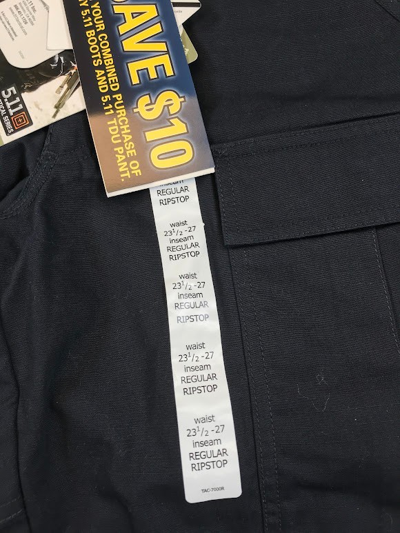 NWT 5.11 Tactical Men’s TDU Rip-Stop Poly/Cotton Navy Pants #74003, Size XS